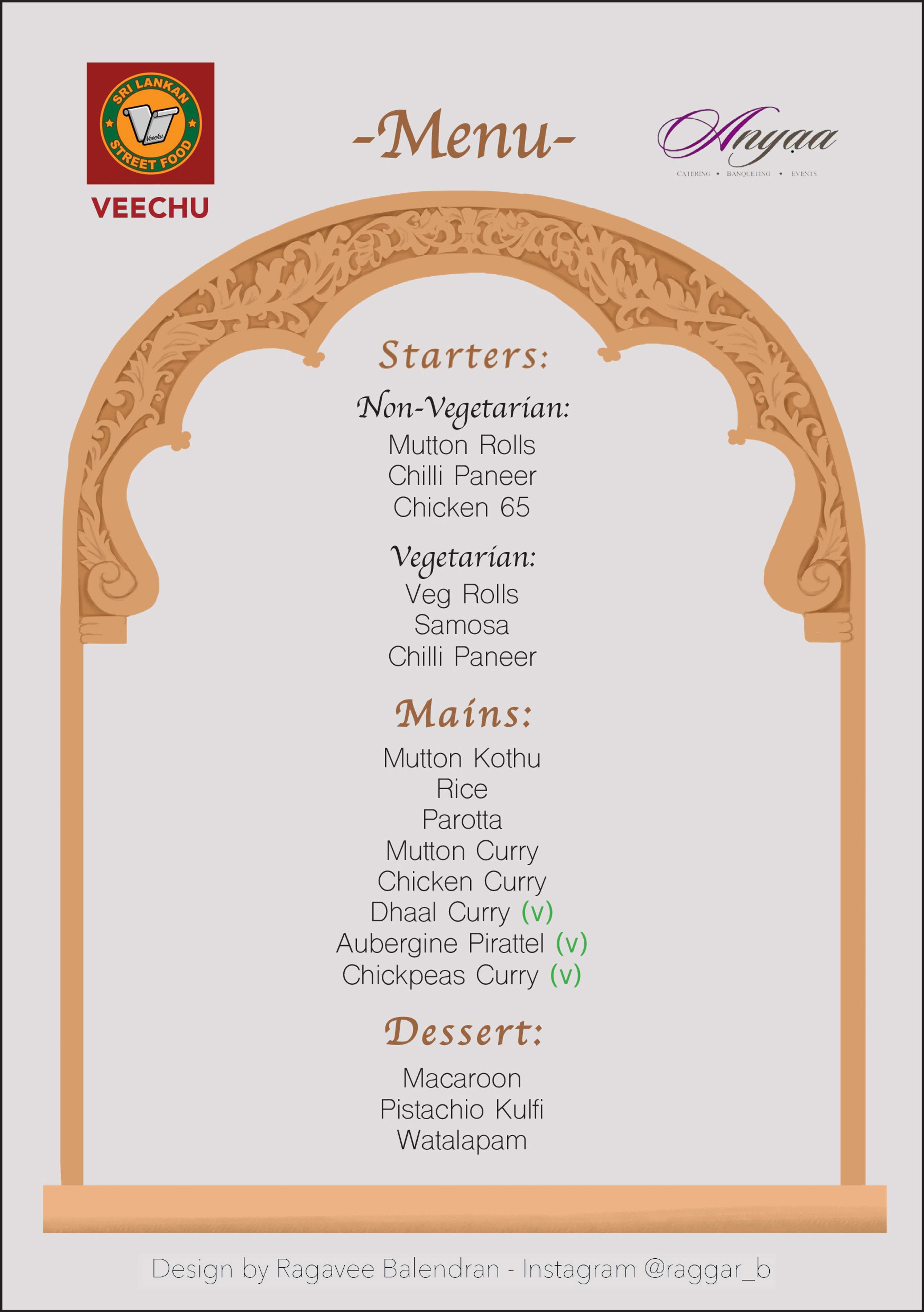 P&S Wedding Reception Menu by Ragavee Balendran