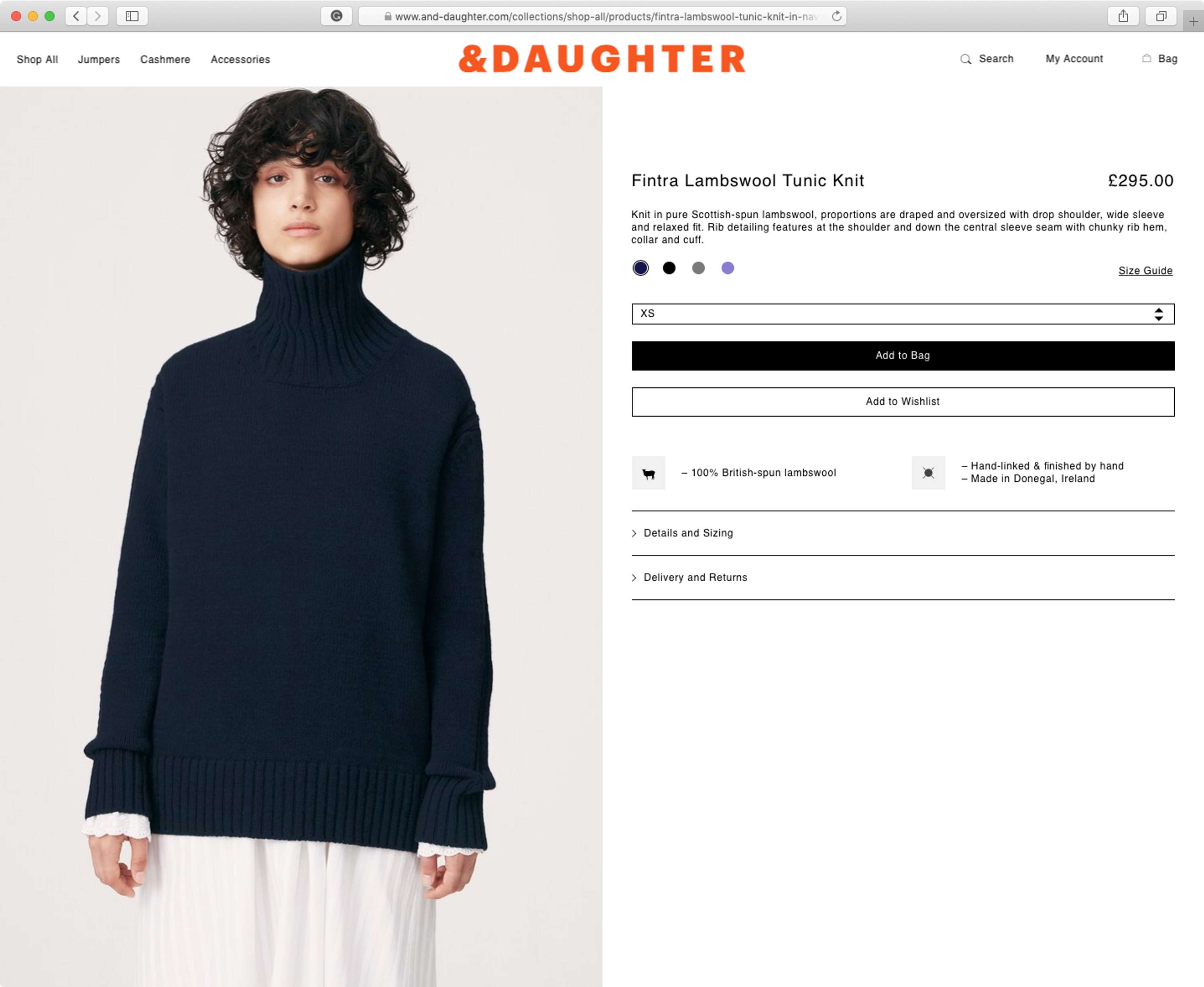 &DAUGHTER Shopify website by Phil Thompson