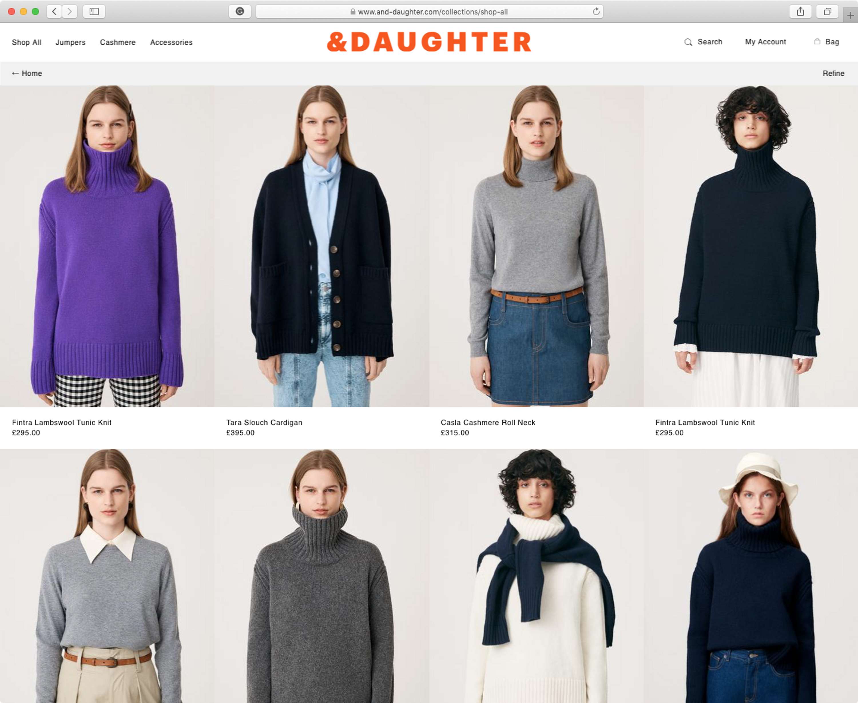 &DAUGHTER Shopify website by Phil Thompson