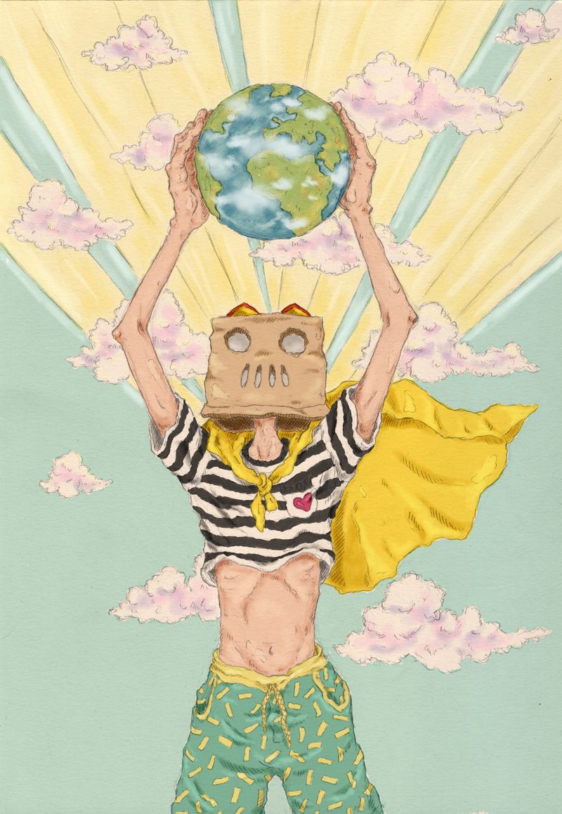 Super Cardboard Head by Nat (Newt) Mlodecka
