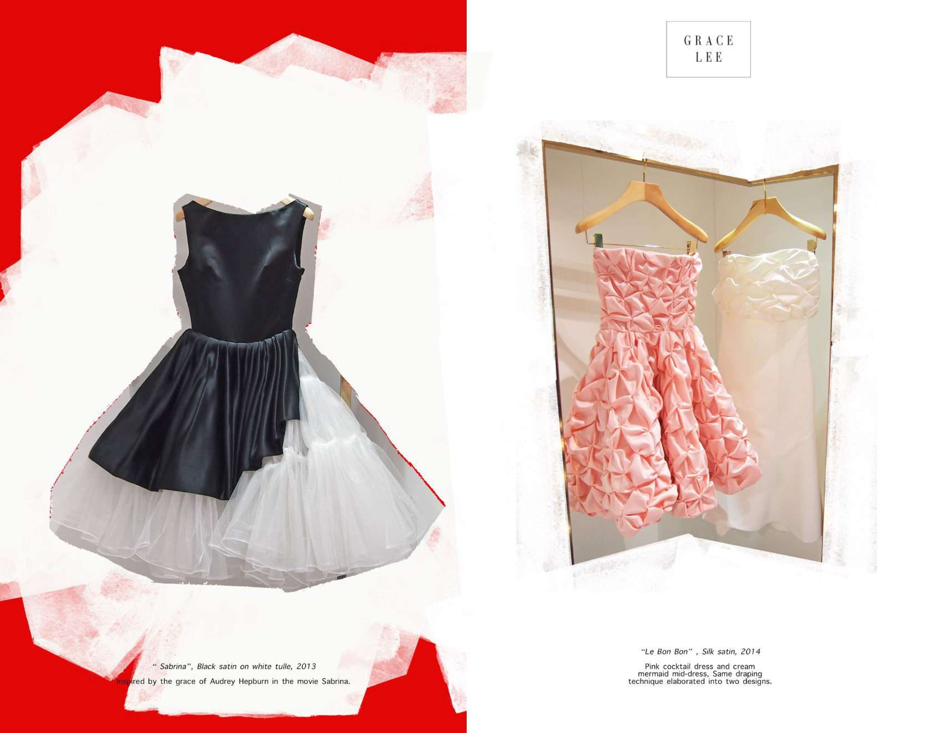Custom-made variations of my " Sabrina" dress design for different clients by Grace Lee