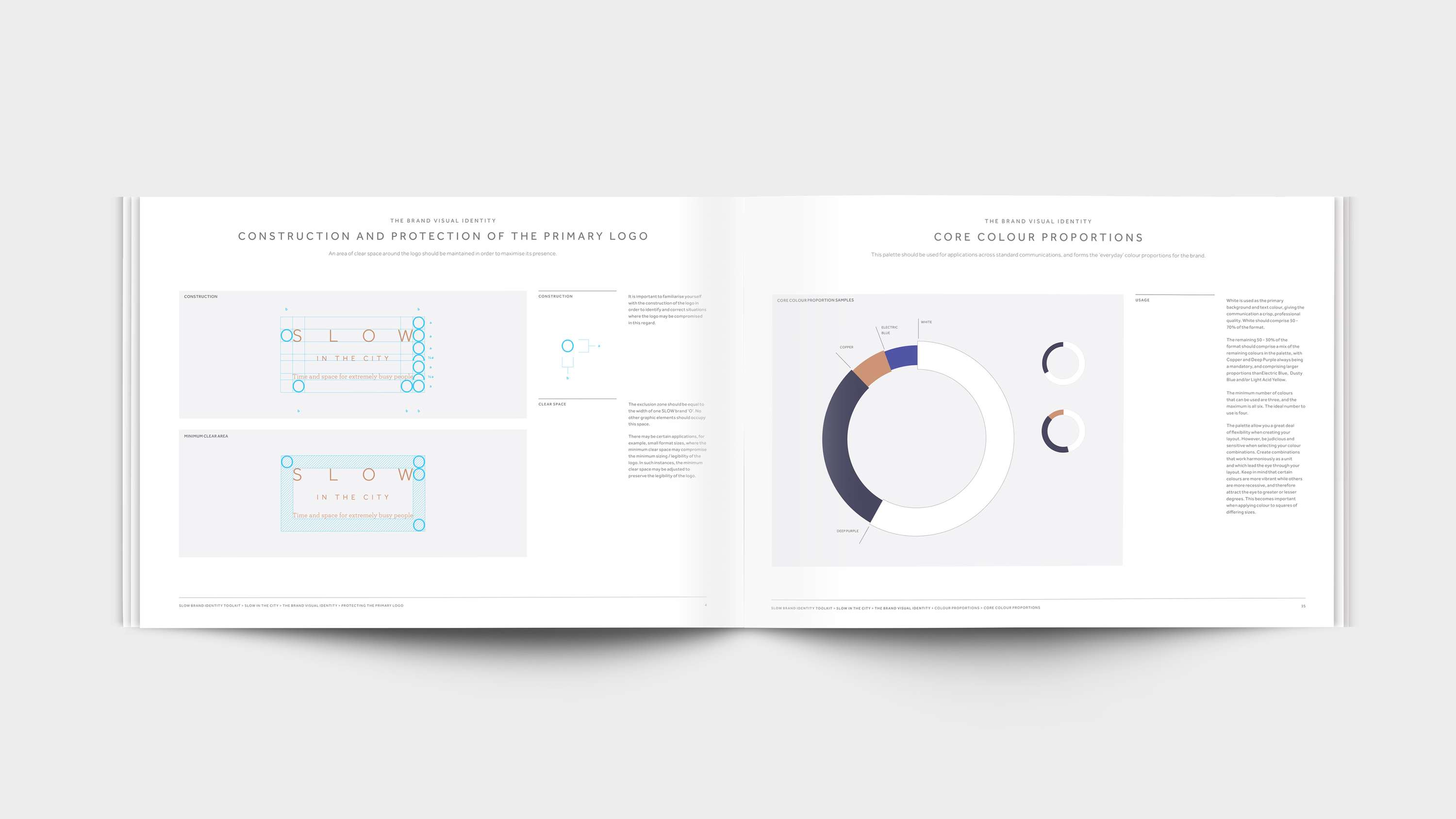 S L O W - Identity expansion and reinvention, collateral design and style guide by Catalina Larkins
