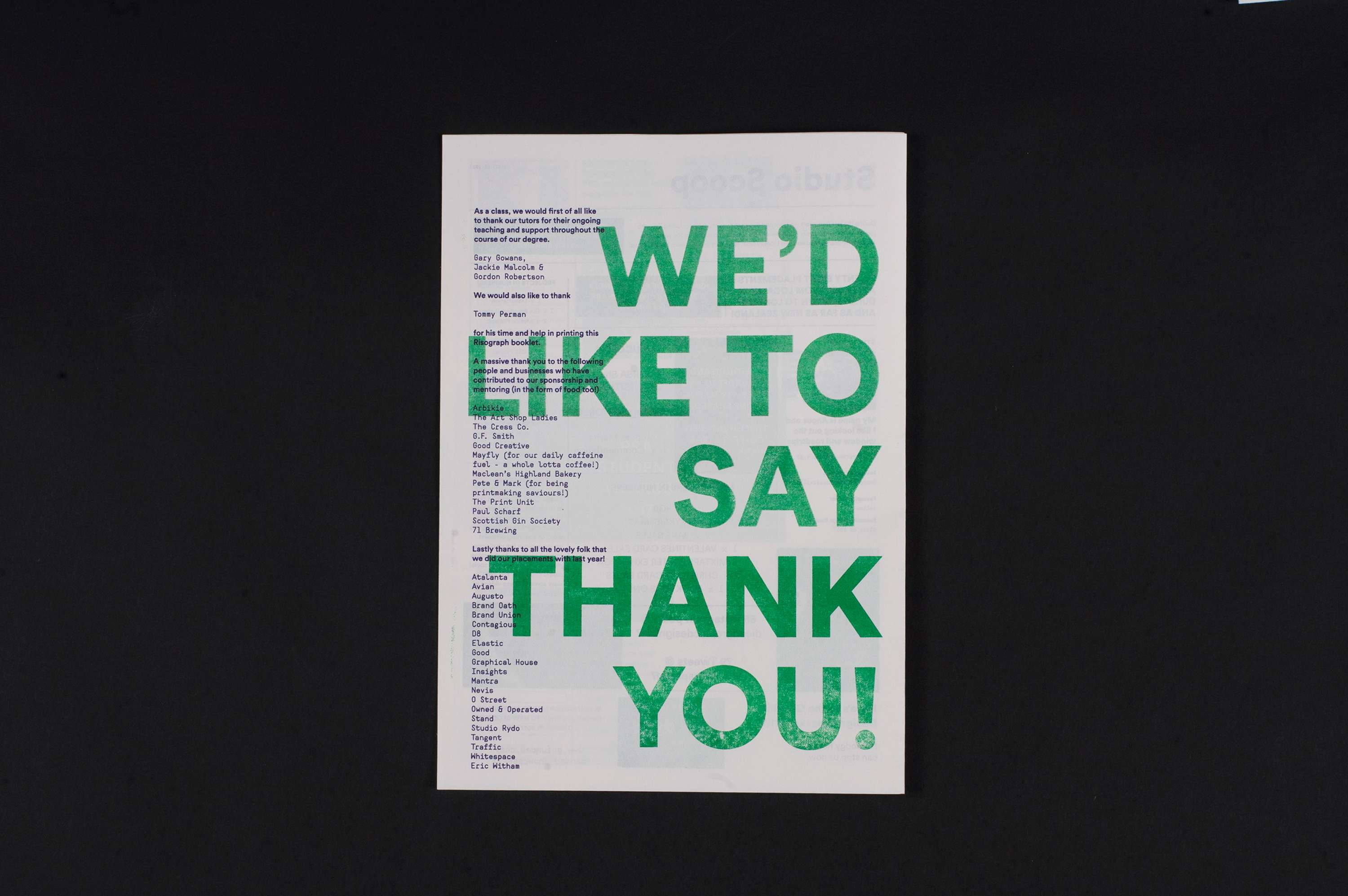 We Used To Be Design Students | DJCAD Degree Show Booklet 2017 by Rhianne Connelly
