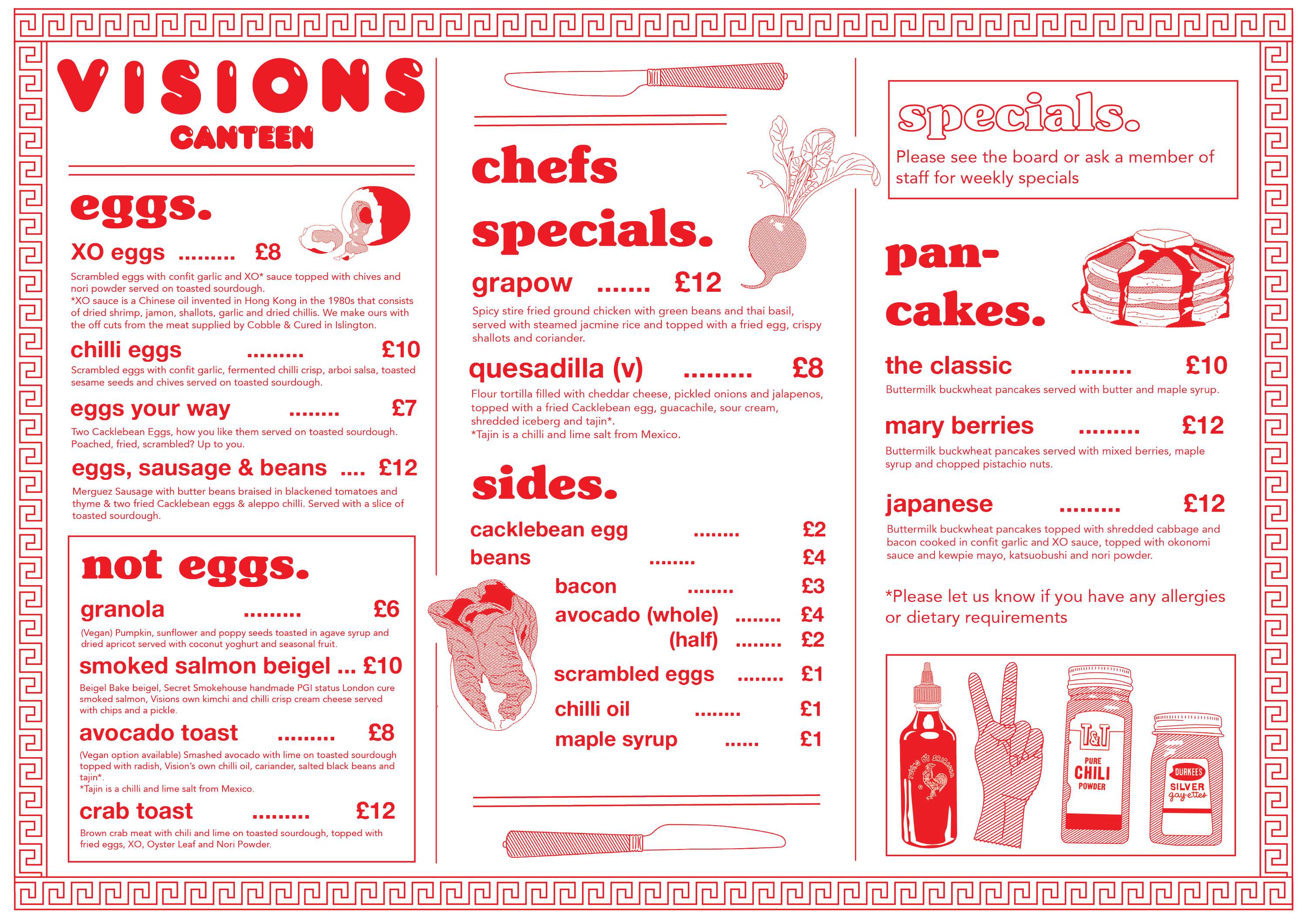 Visions Canteen Menus + Print by Gemma Lawrence