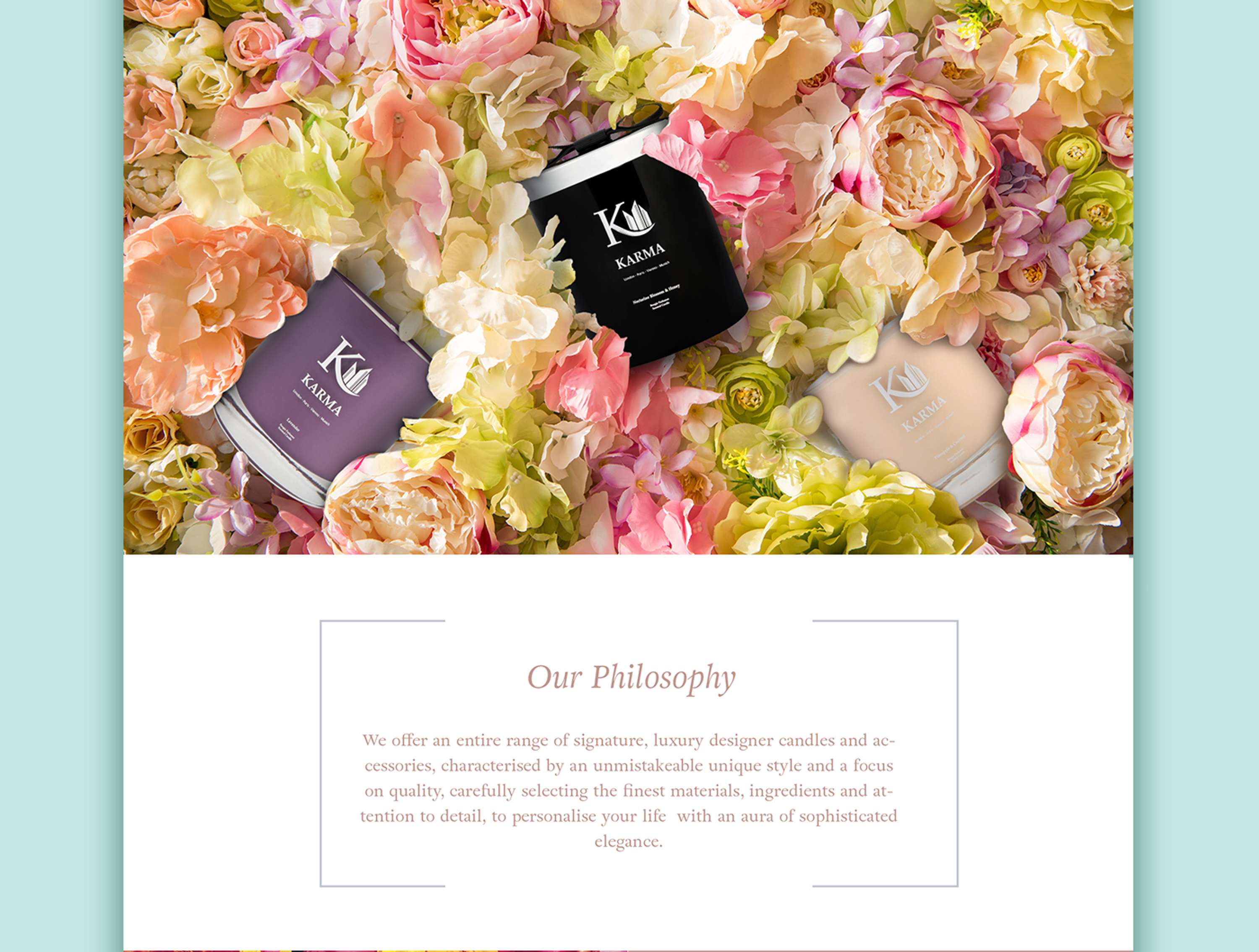 Karma Candles Identity Design, Creative Support & Ecommerce Web Design by Chaten Parmar