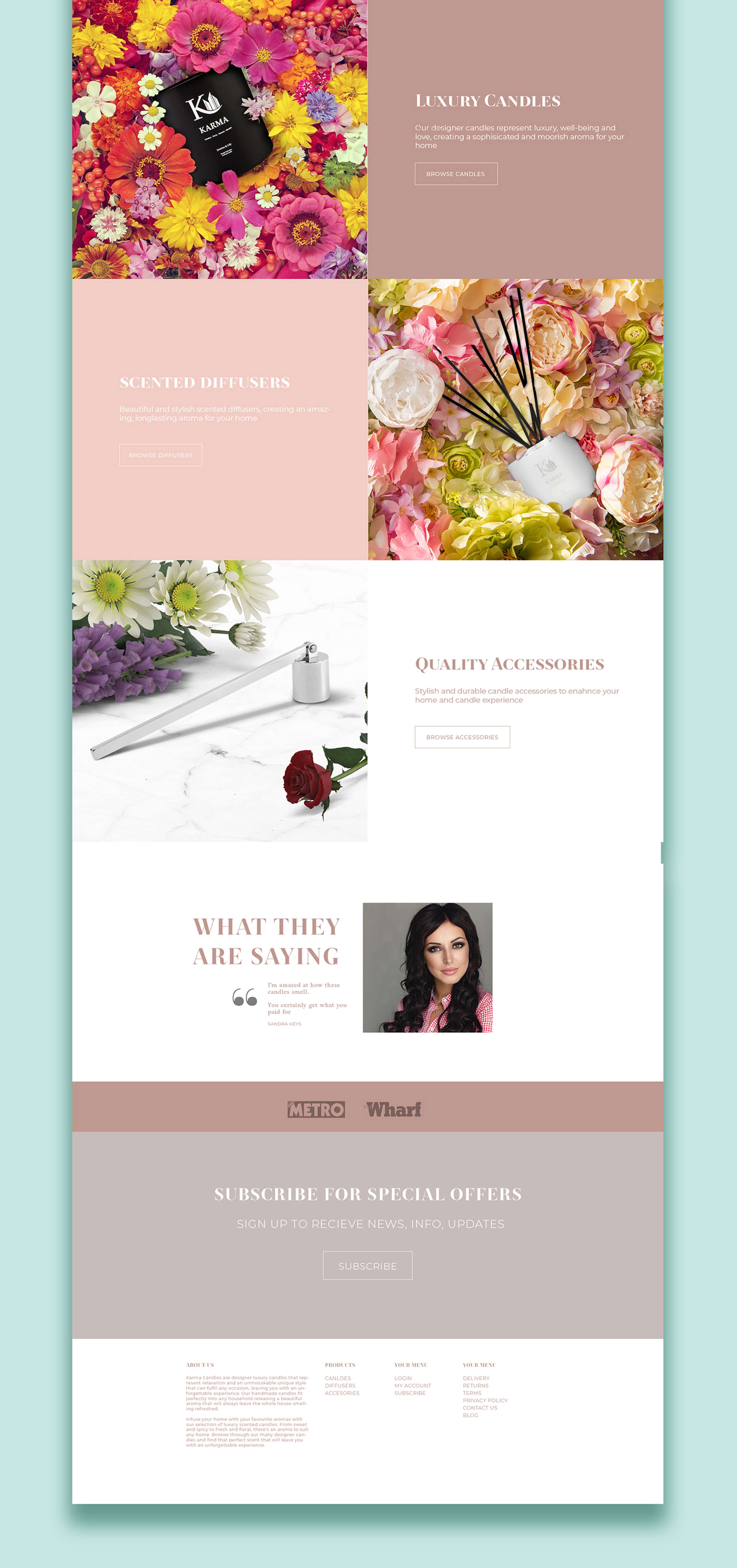 Karma Candles Identity Design, Creative Support & Ecommerce Web Design by Chaten Parmar