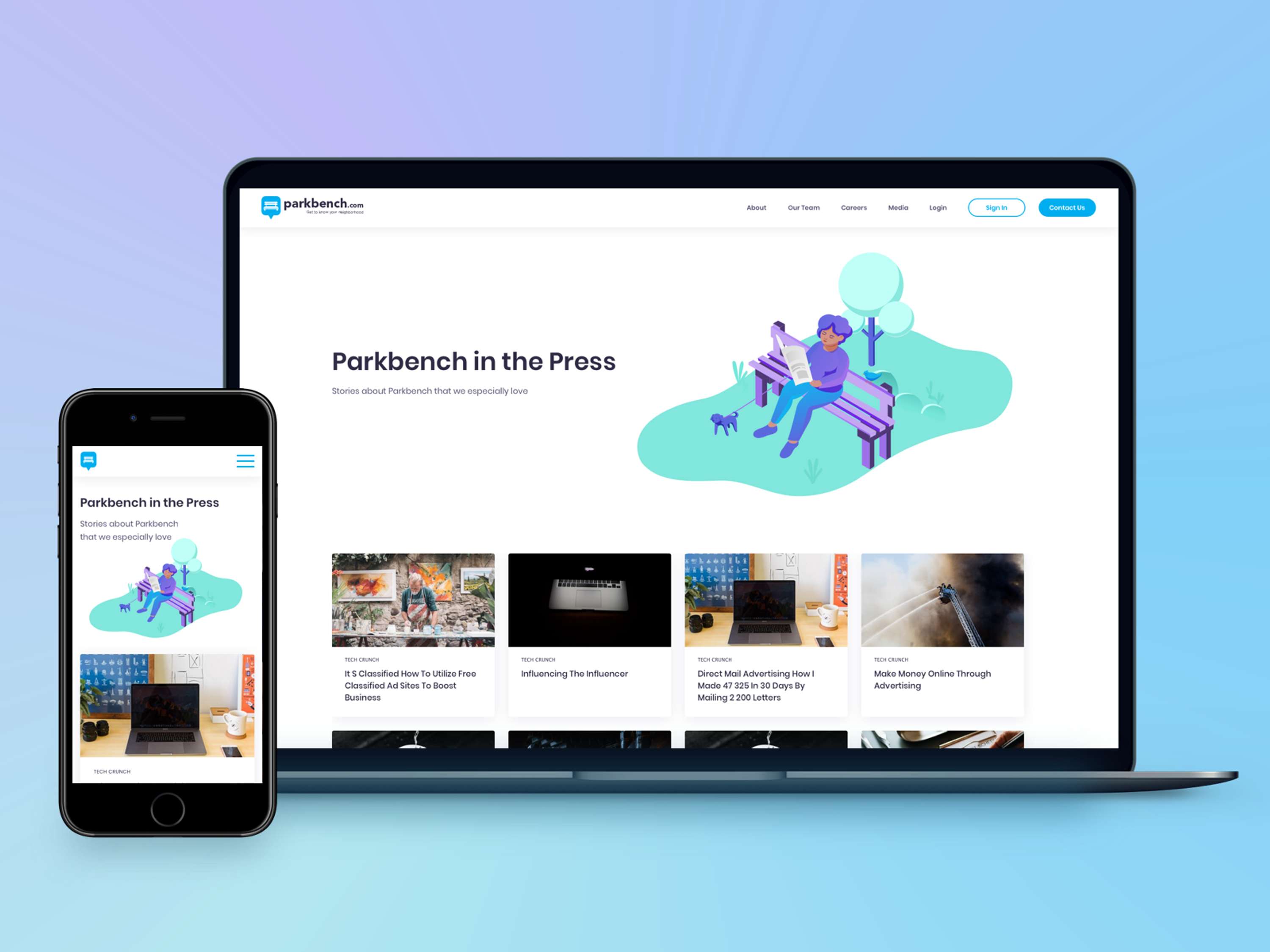 Parkbench Network Website by Tetiana Donska