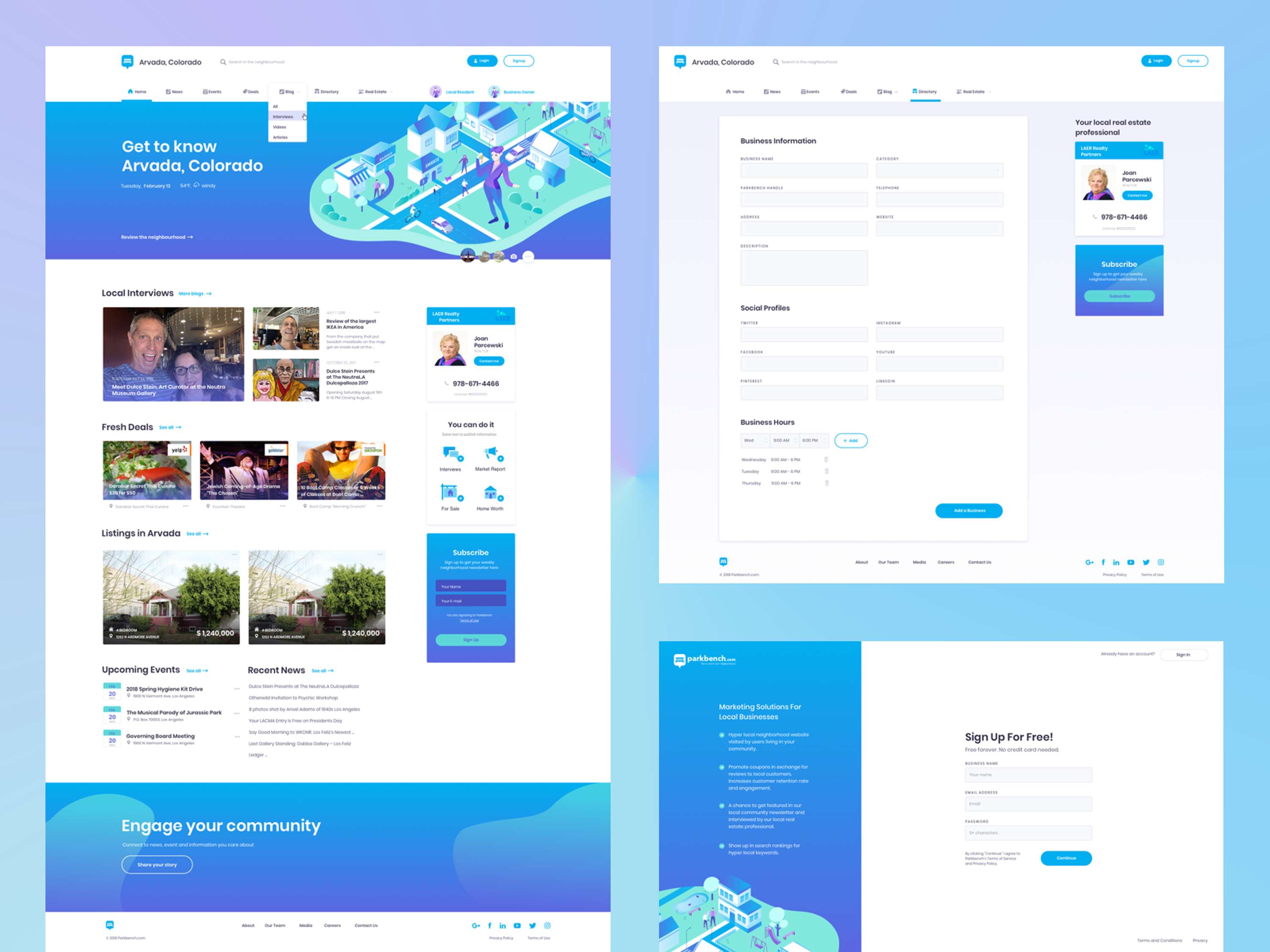 Parkbench Network Website by Tetiana Donska