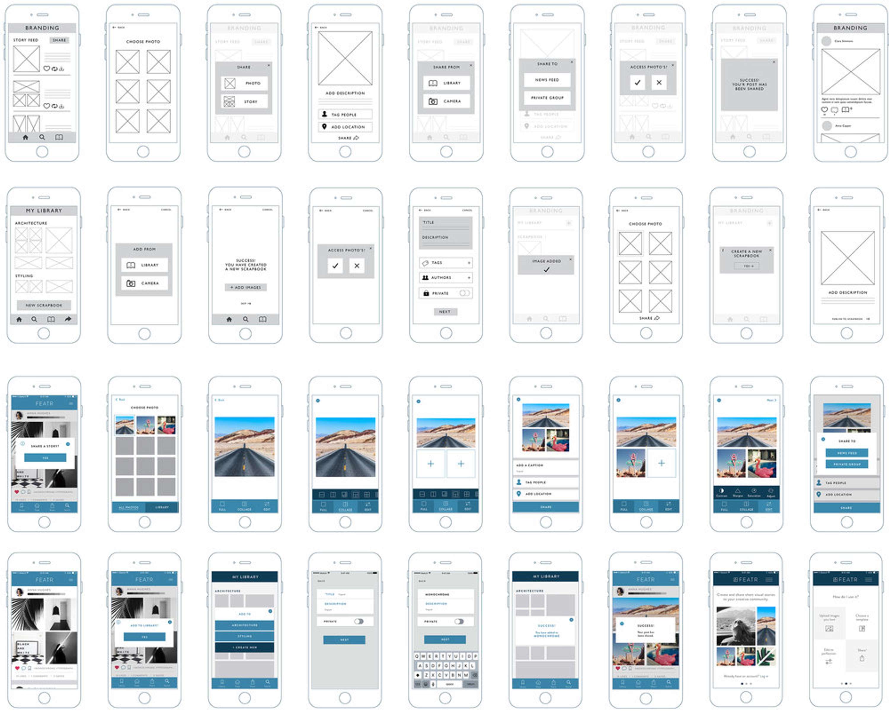 Collate App Design UX / UI by Rosie Hardwick
