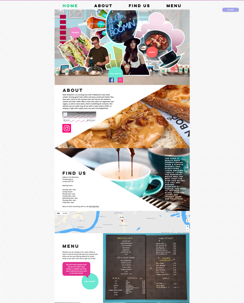 Website Design for Modern and Fun Cafe by Tabetha Baldwin
