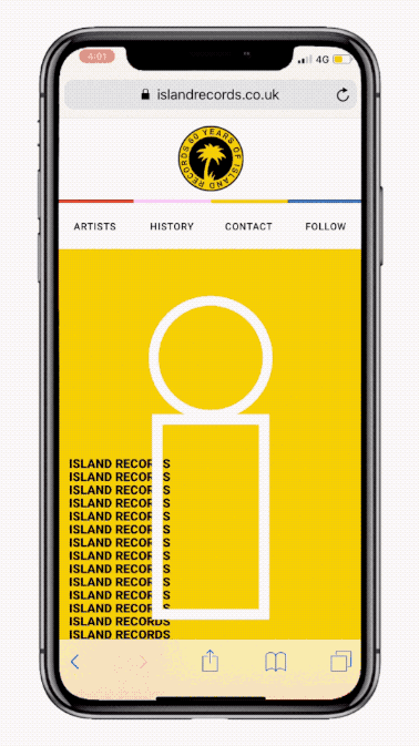Island Records - Website Redesign by Oli Collins