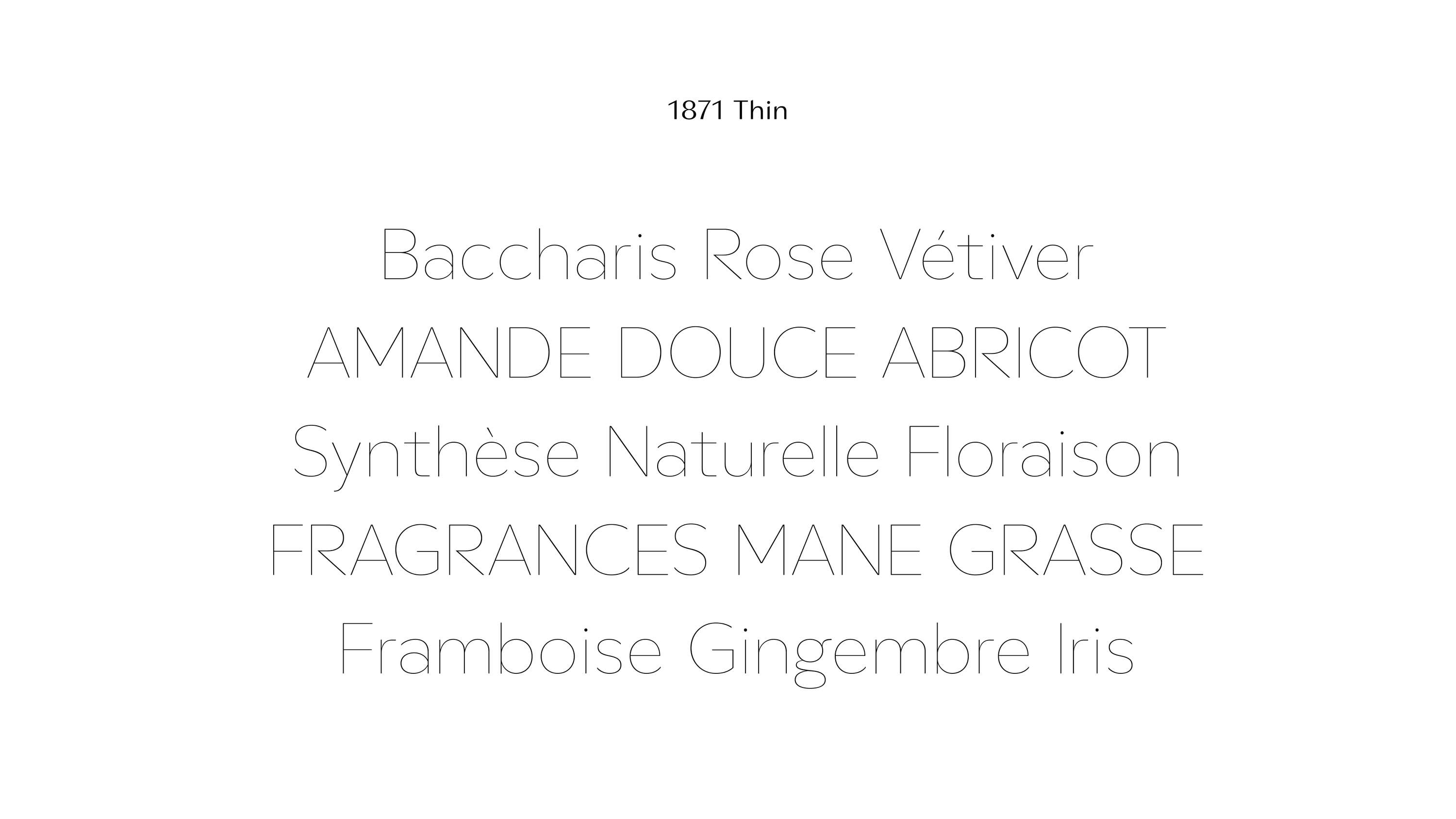 1871 Mane Fragrance's custom typeface by Adrien Midzic