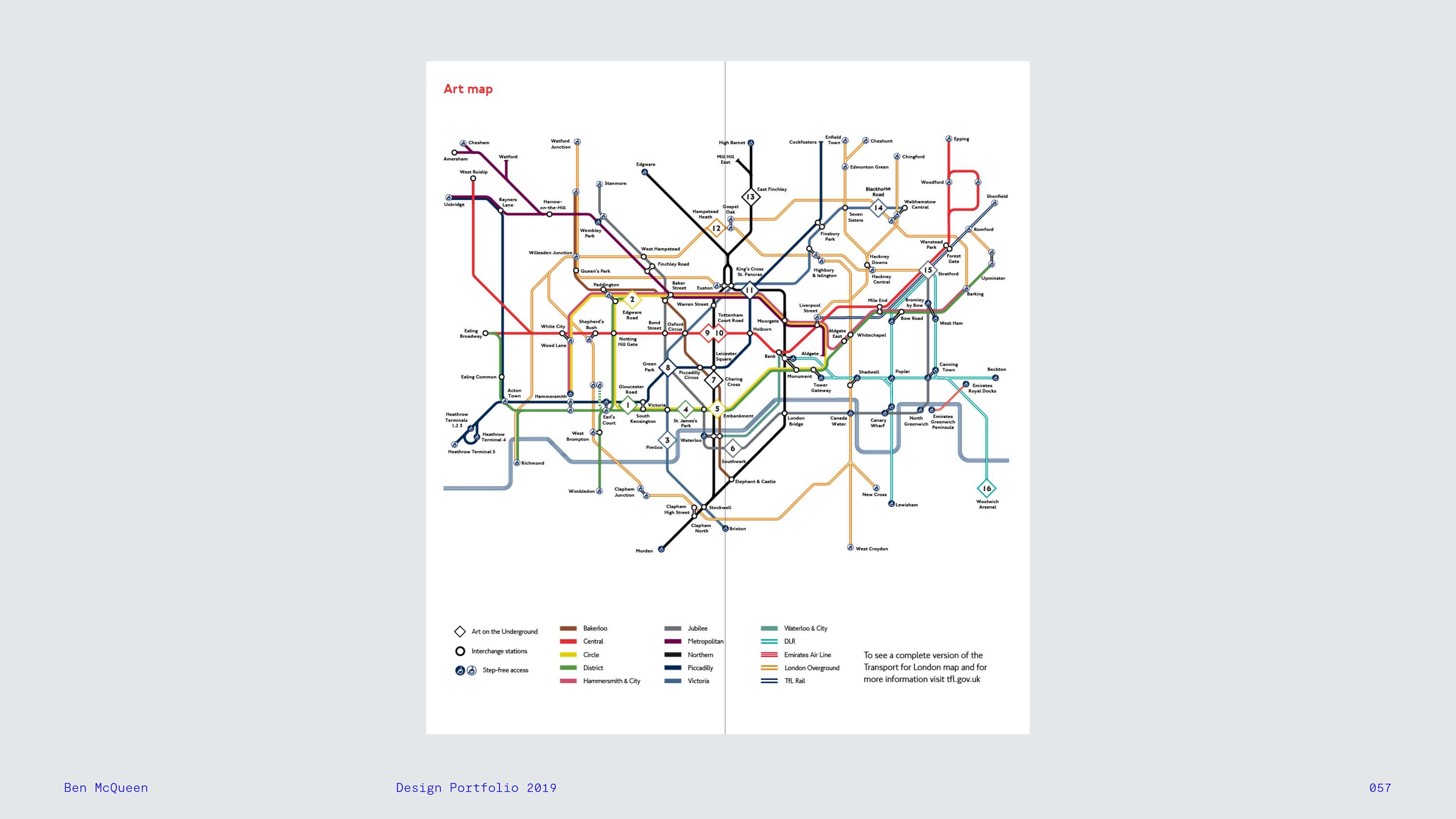 Art on the Underground Map by Ben McQueen
