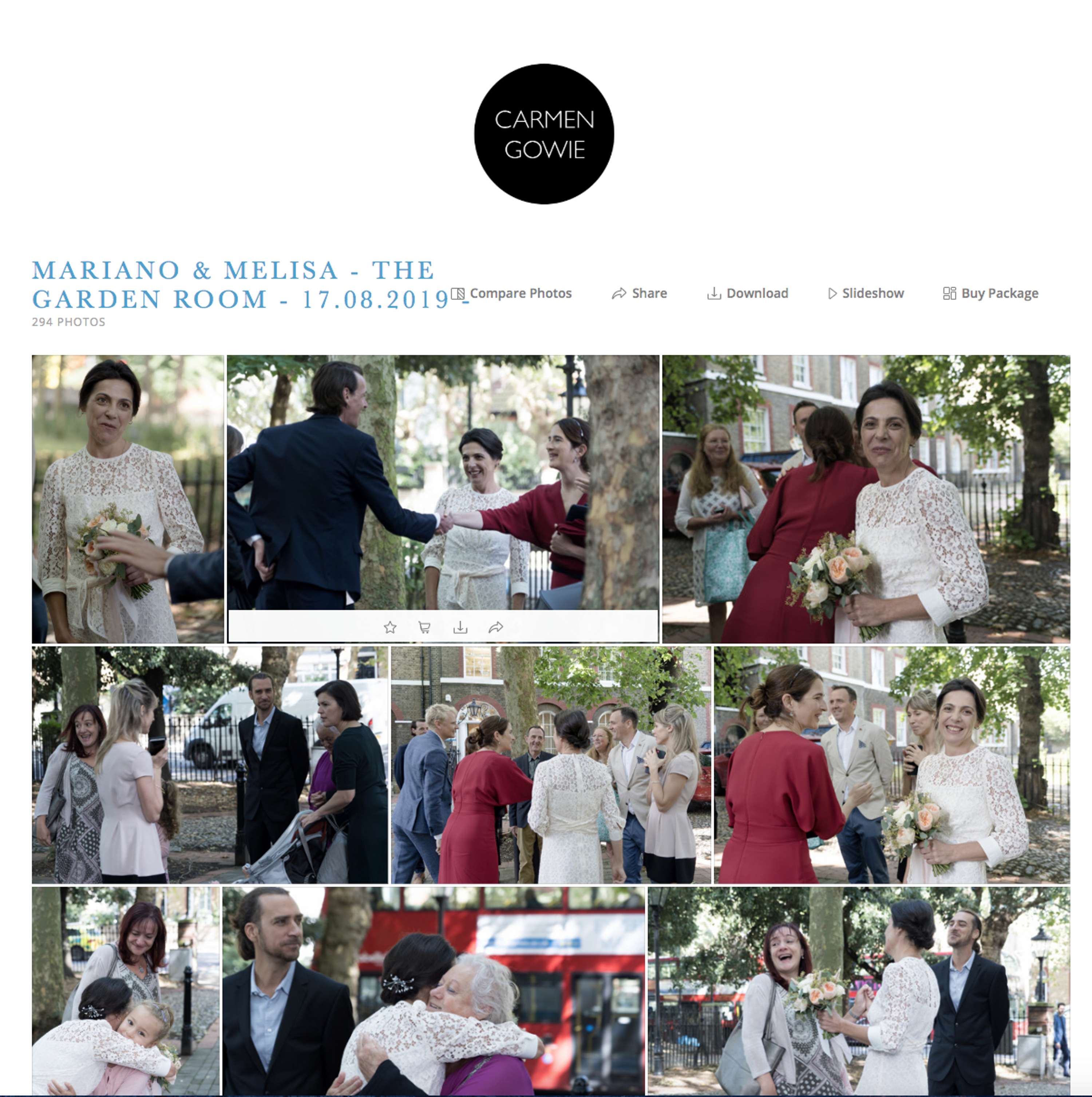 Digital  Photography Client Gallery Development - User Interface Design by Carmen Gowie