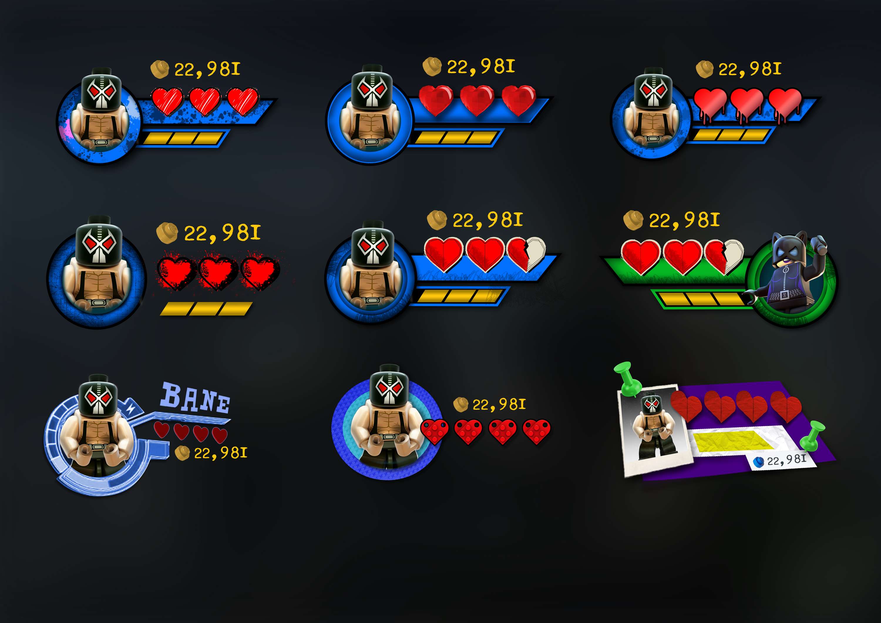 LEGO DC Super-Villains UI Design by Nene Parsotam