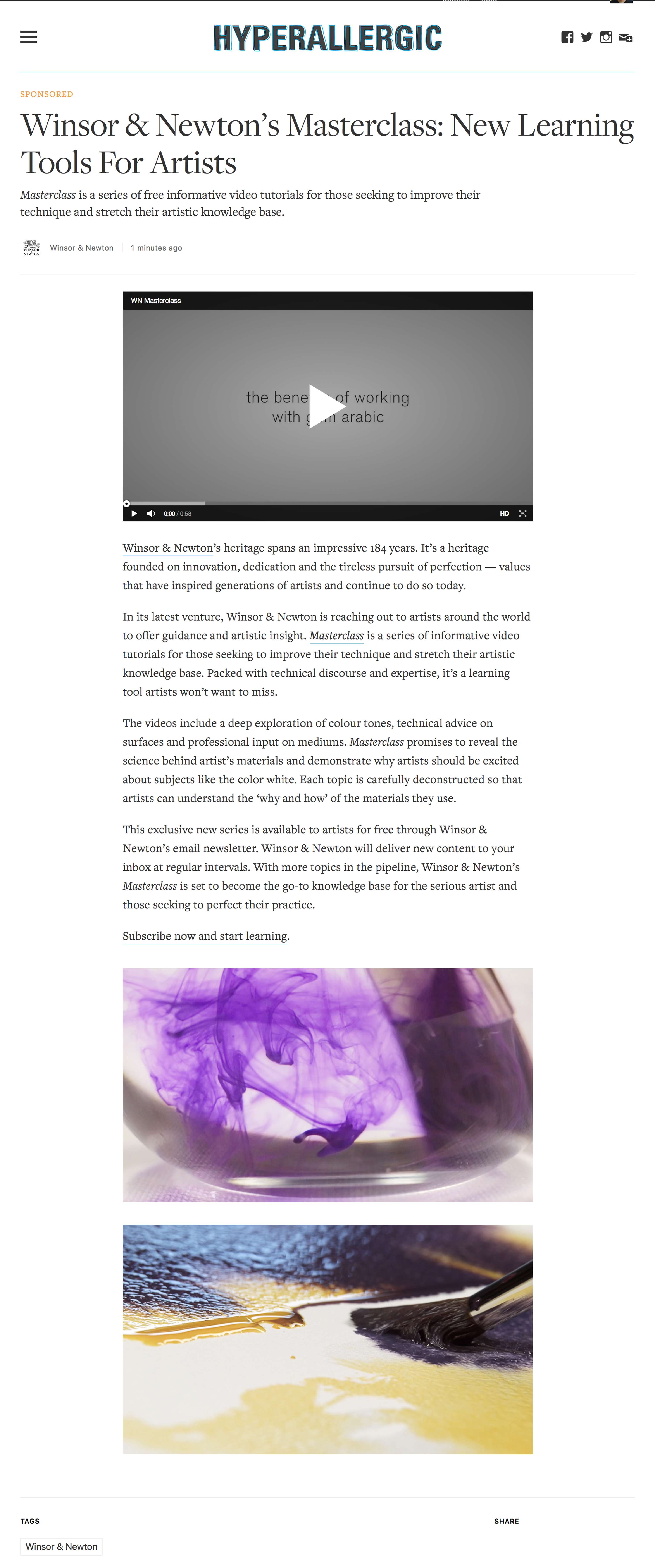 Winsor & Newton masterclass - learning tools for artists by Jules Durham