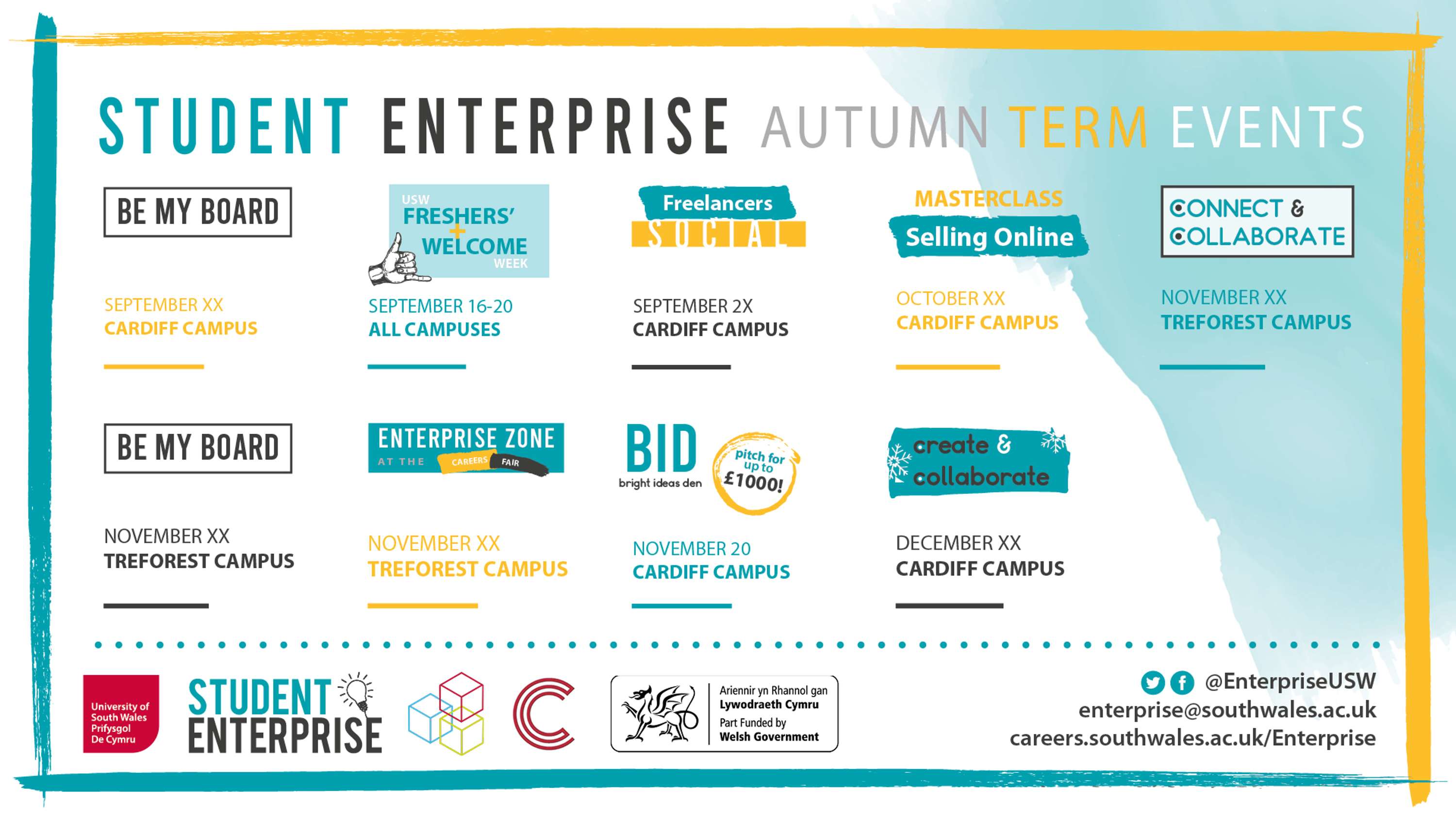 Student Enterprise Autumn Events Materials by Misty M Hutton