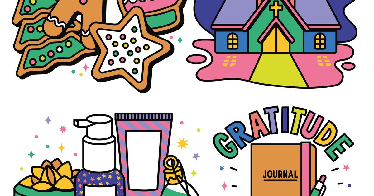 Christmas themed spot illustrations for the salvation army website and