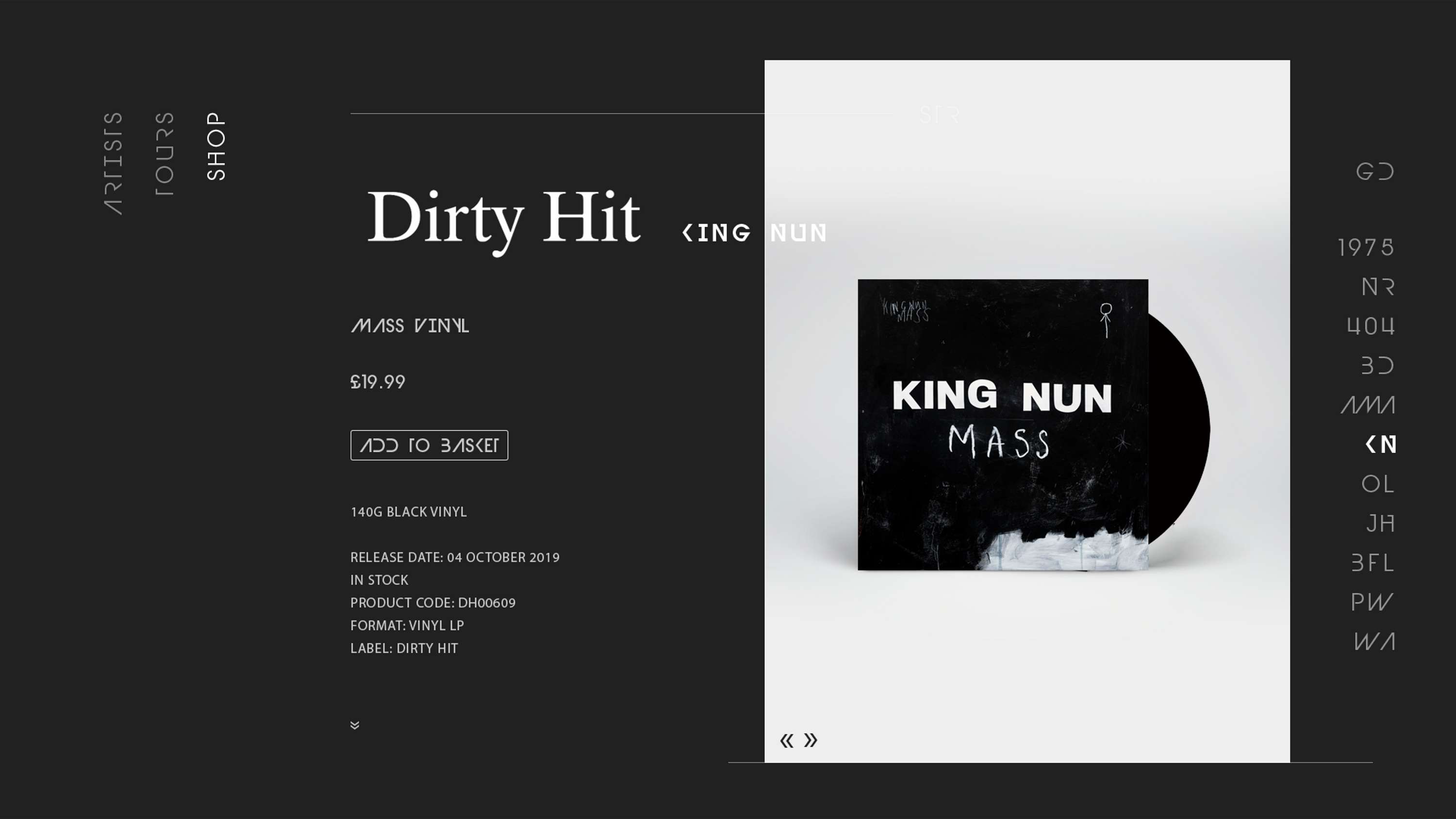 Concept Website for Dirty Hit Record Label by Karen Mattiazzo