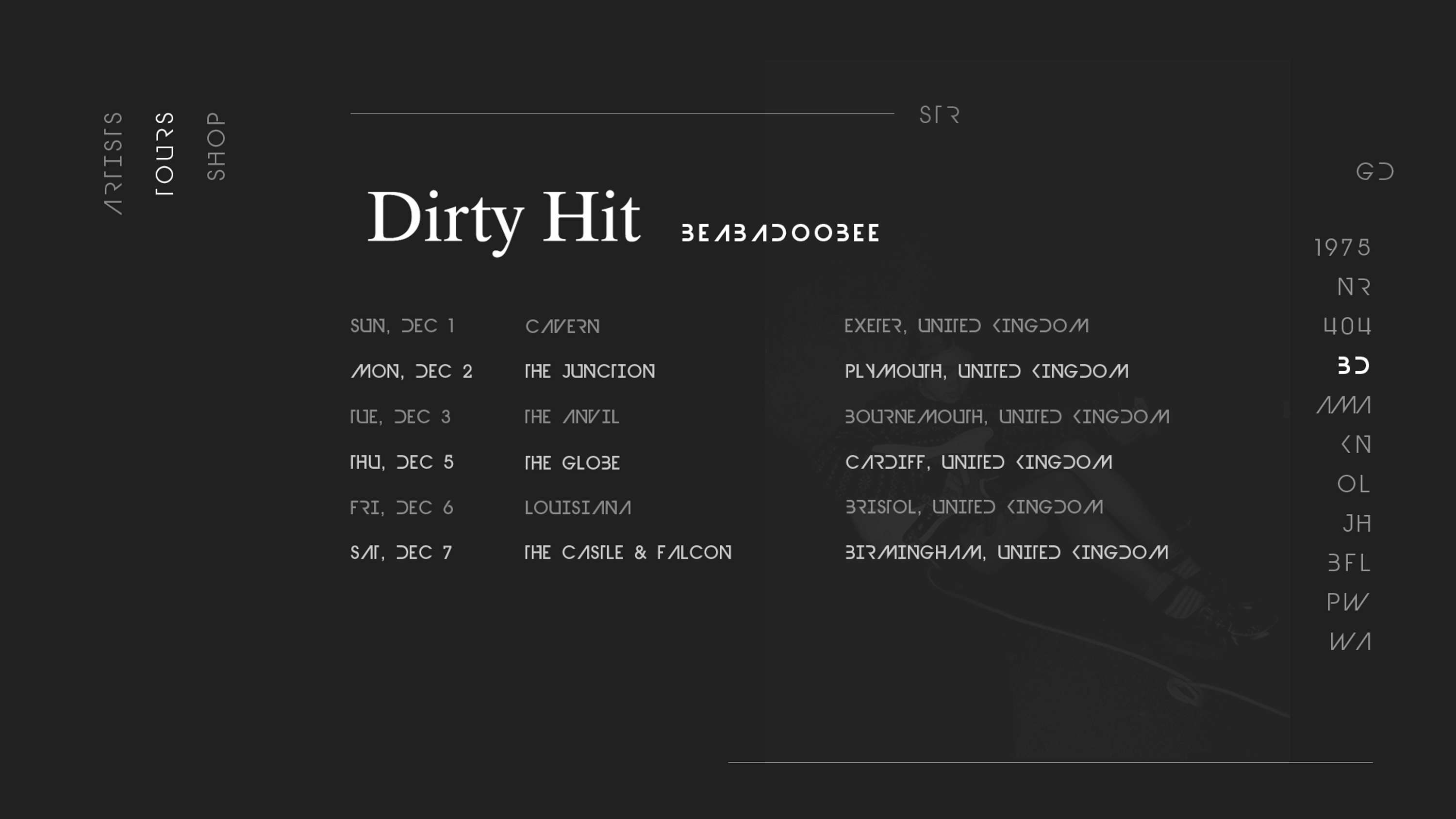 Concept Website for Dirty Hit Record Label by Karen Mattiazzo