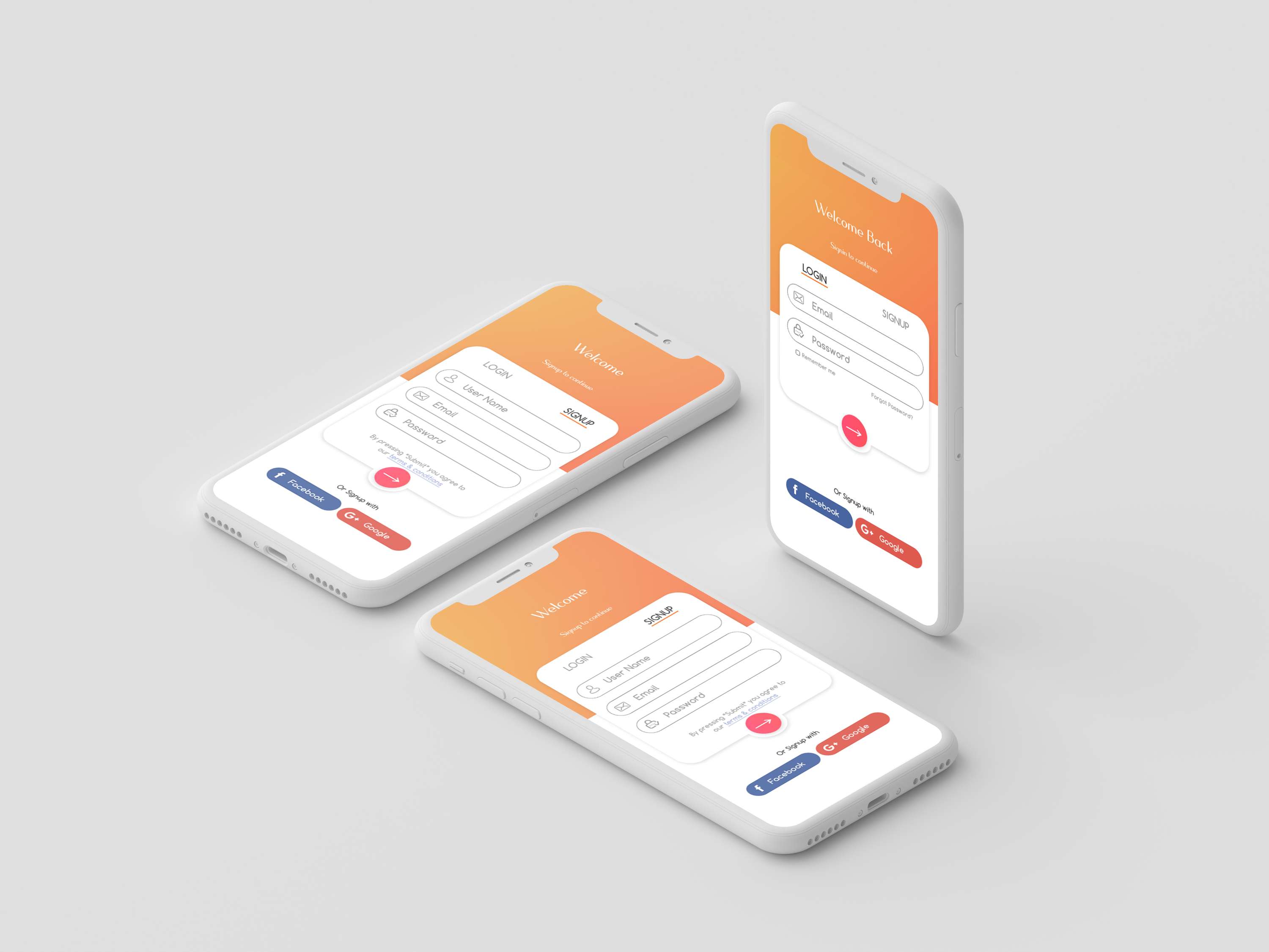 UI Design for Login and Signup App page by Wisdom Abu