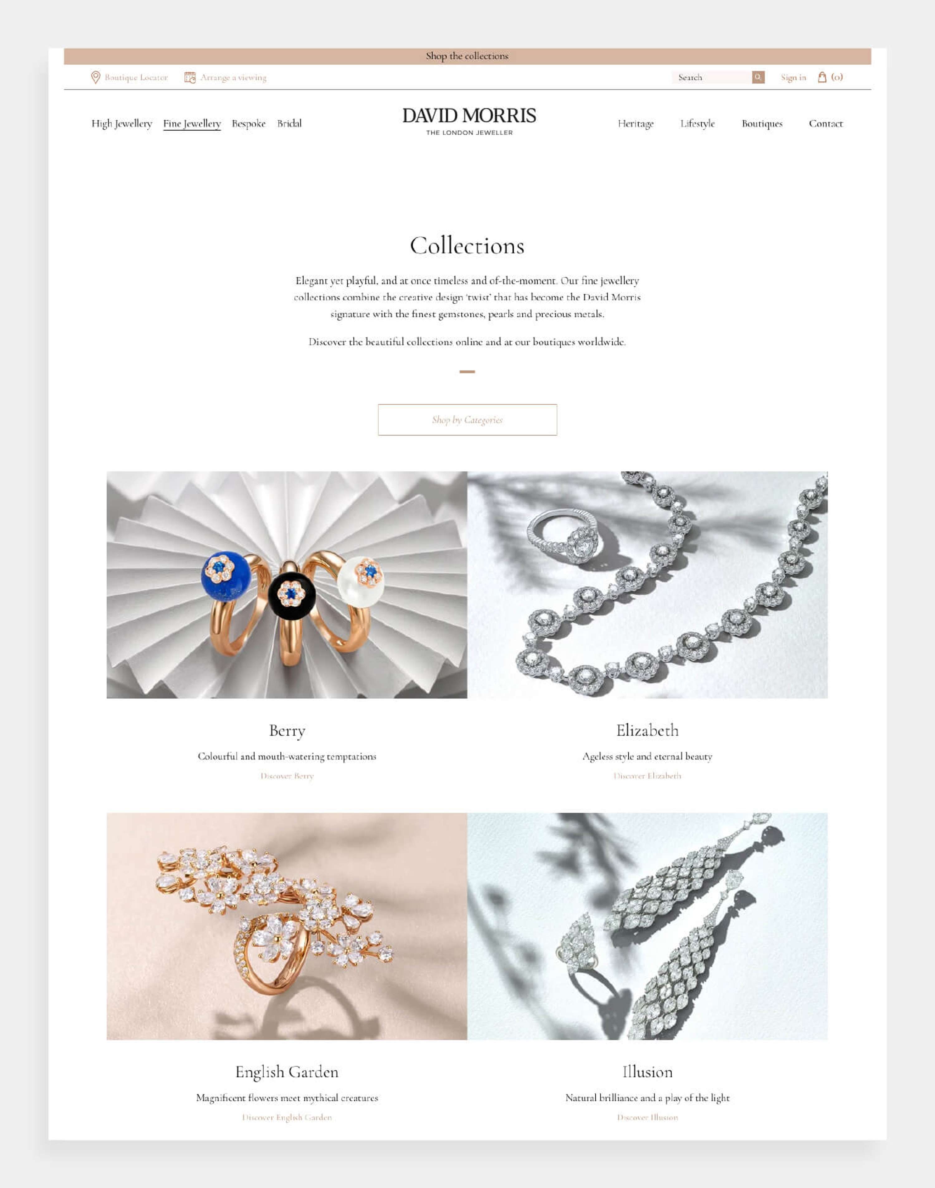 David Morris ecommerce website by Deep