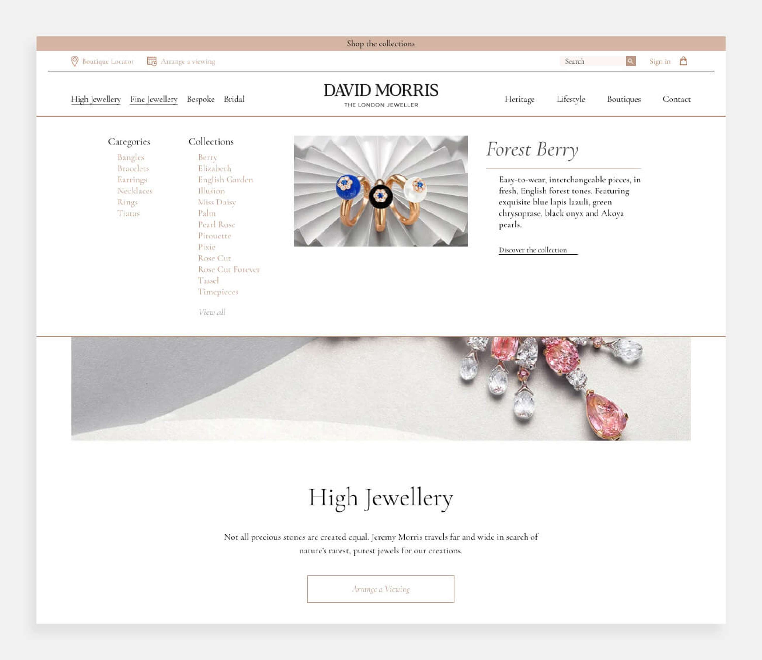 David Morris ecommerce website by Deep