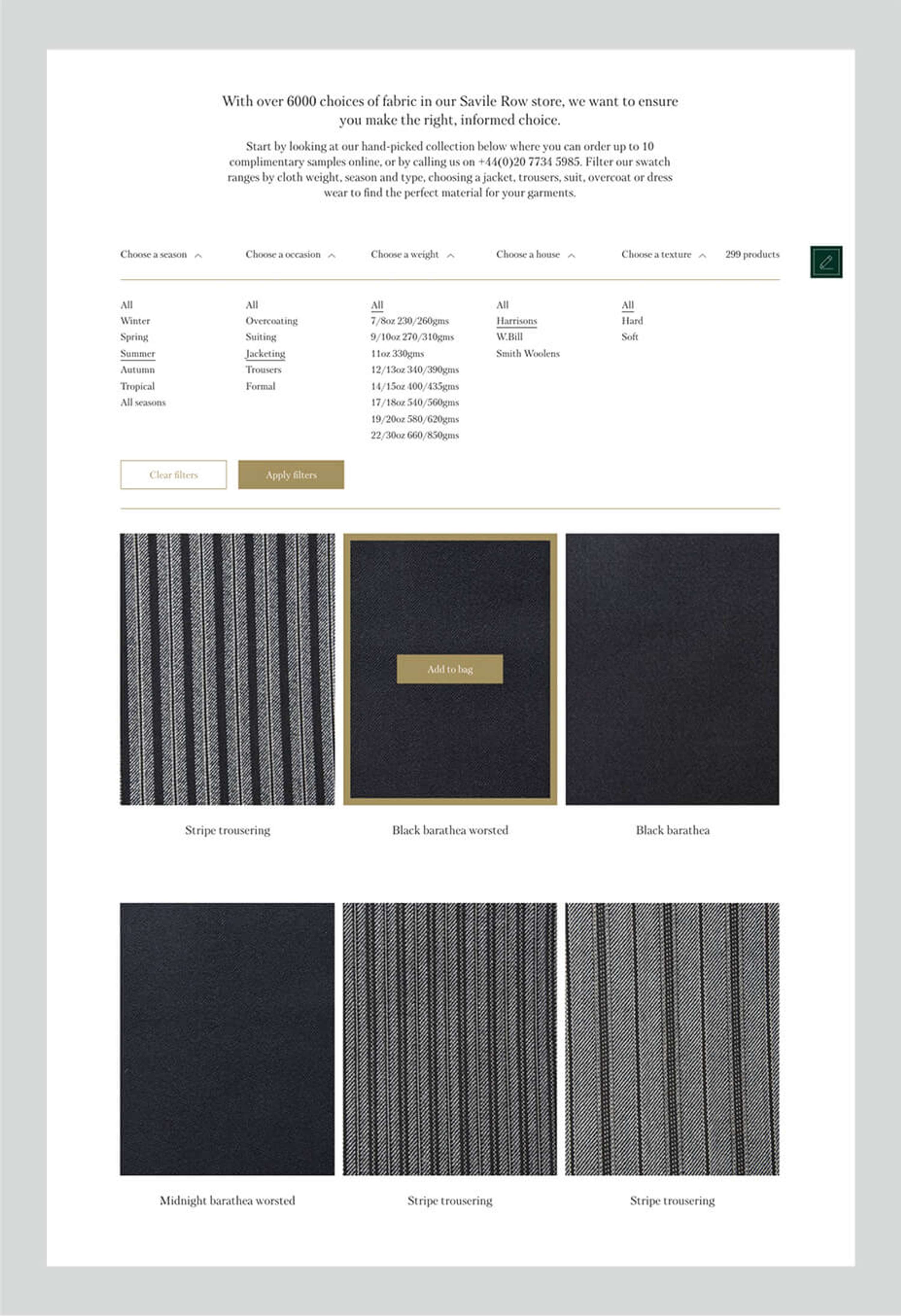 Henry Poole & Co ecommerce website by Deep