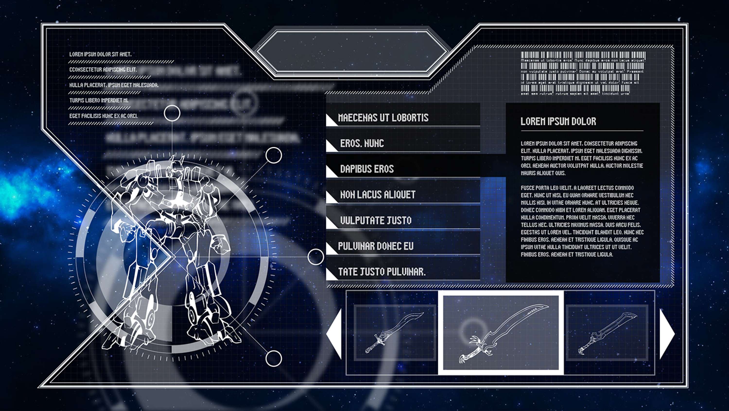 Game interface by Matteo Mugnai