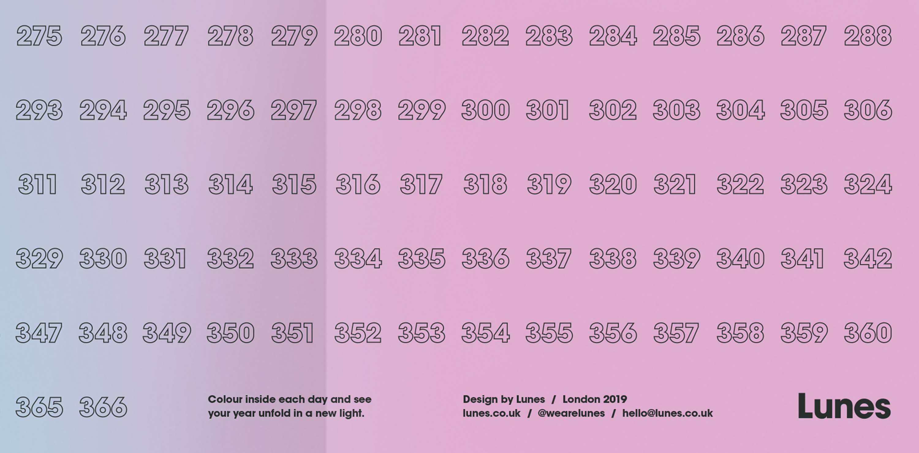 Project 366 - 2020 Calendar Design by Lunes