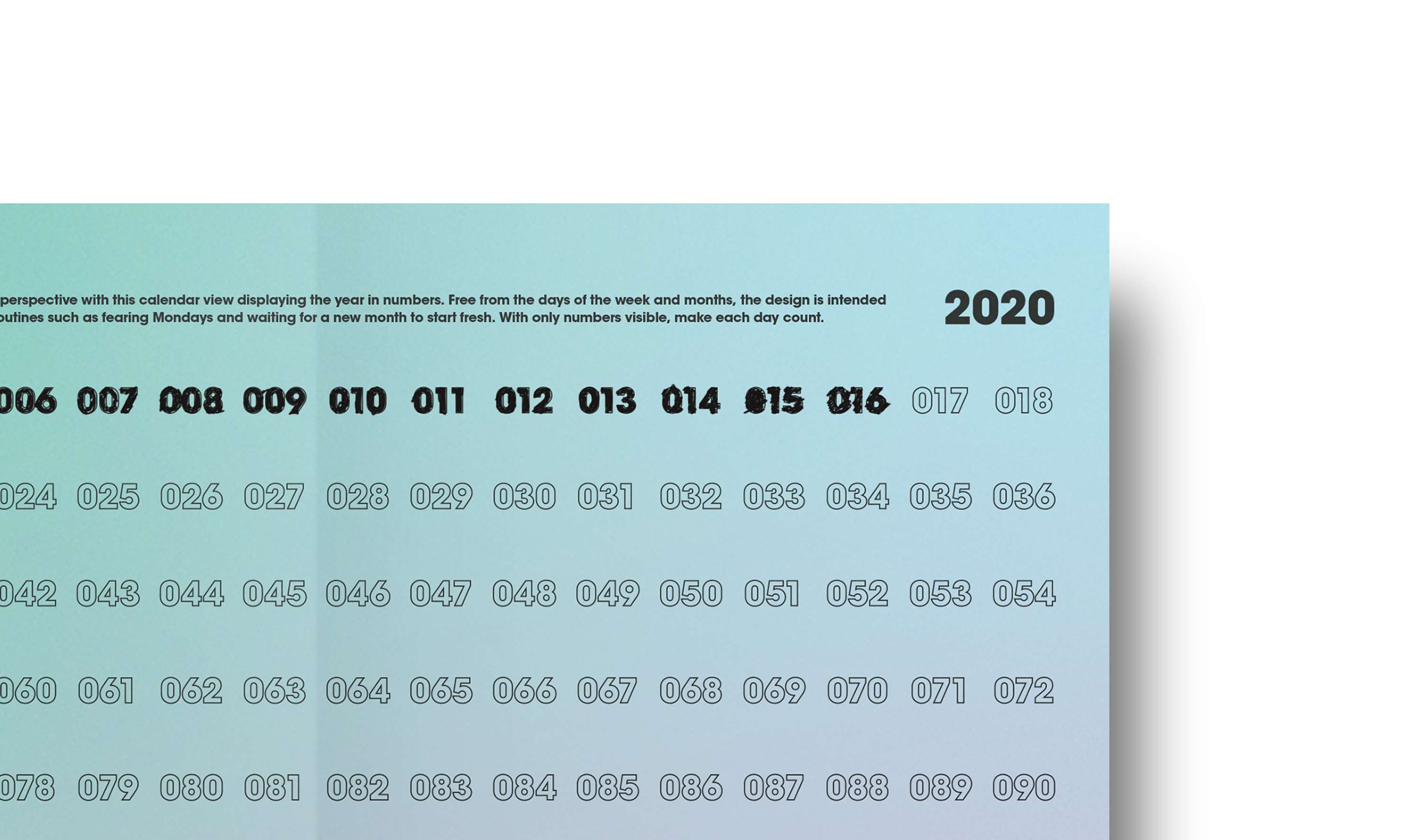 Project 366 - 2020 Calendar Design by Lunes
