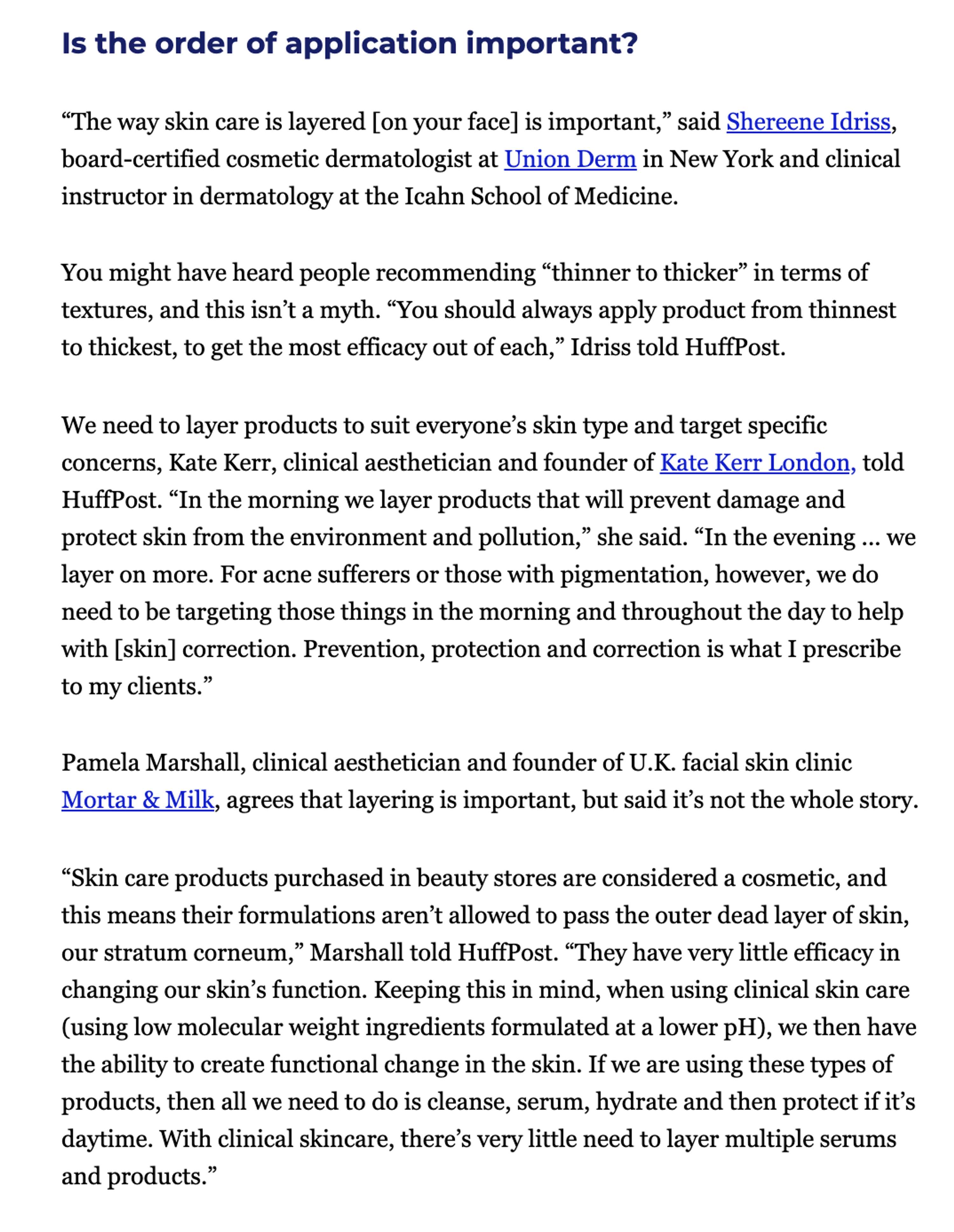 HUFFPOST US - How to correctly layer skincare products by Fani Mari