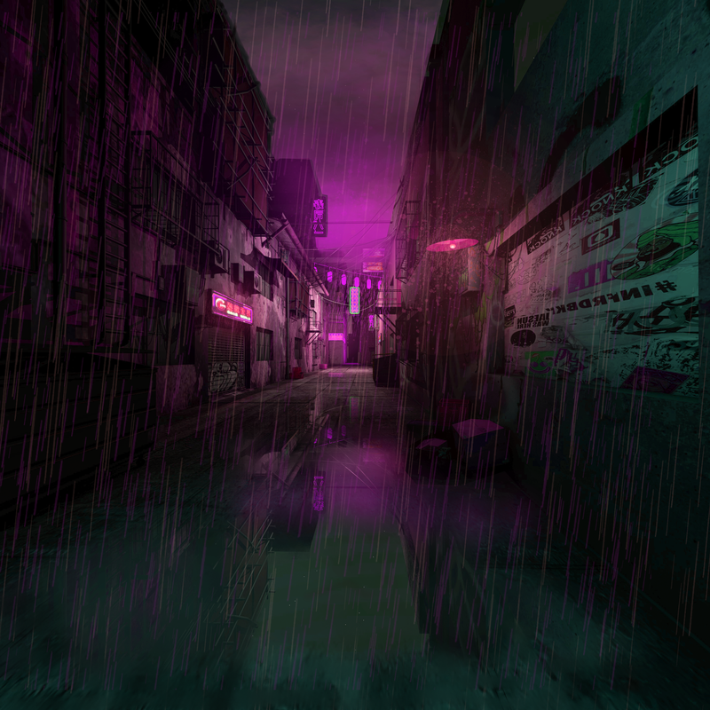 Neo Tokyo Alleyway by Simon D'Attilia