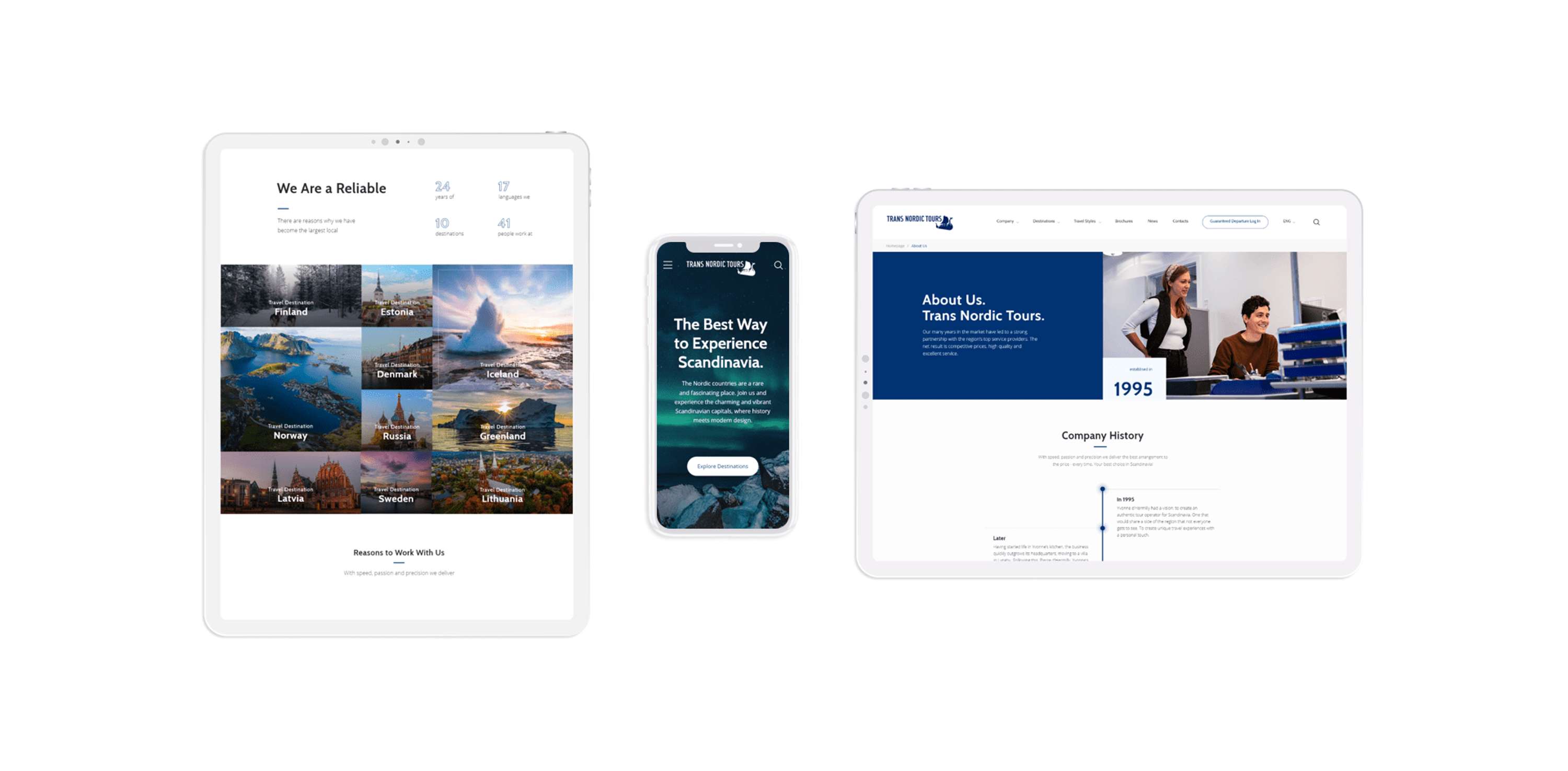 Trans Nordic Tours Website by Ester Digital