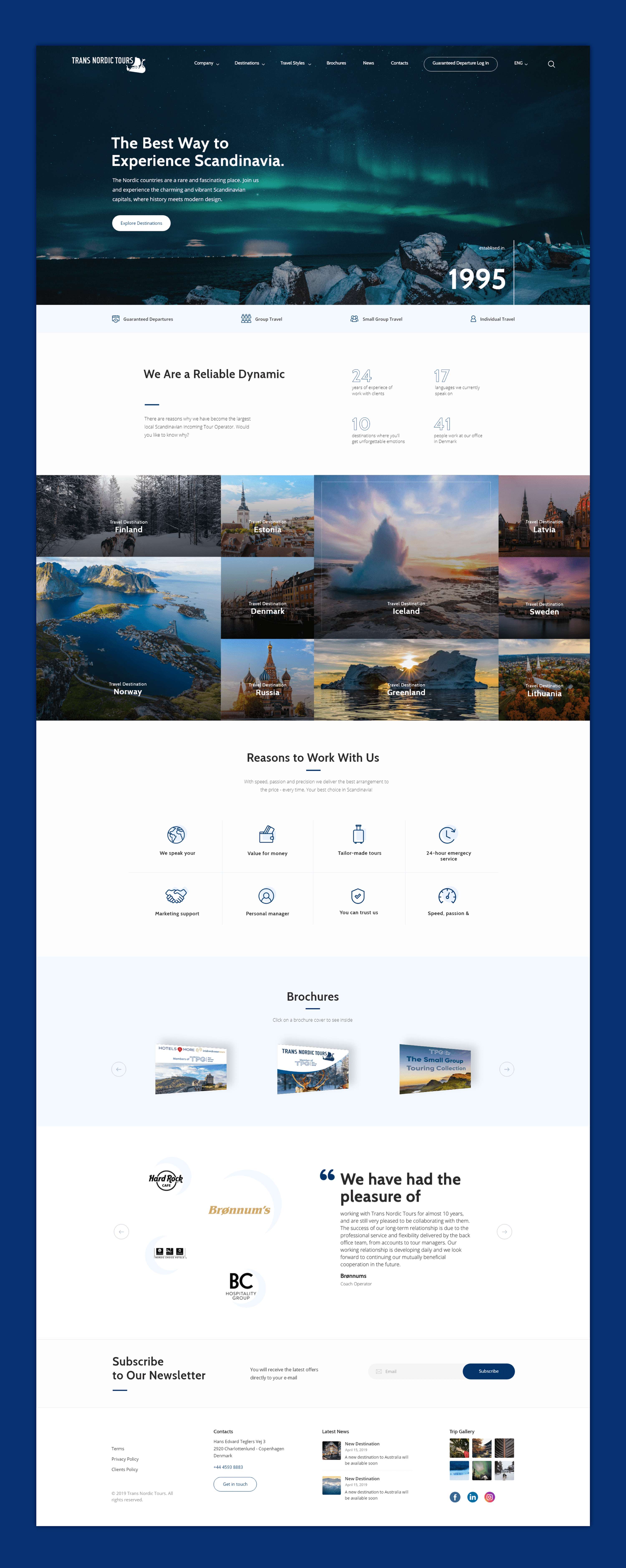 Trans Nordic Tours Website by Ester Digital