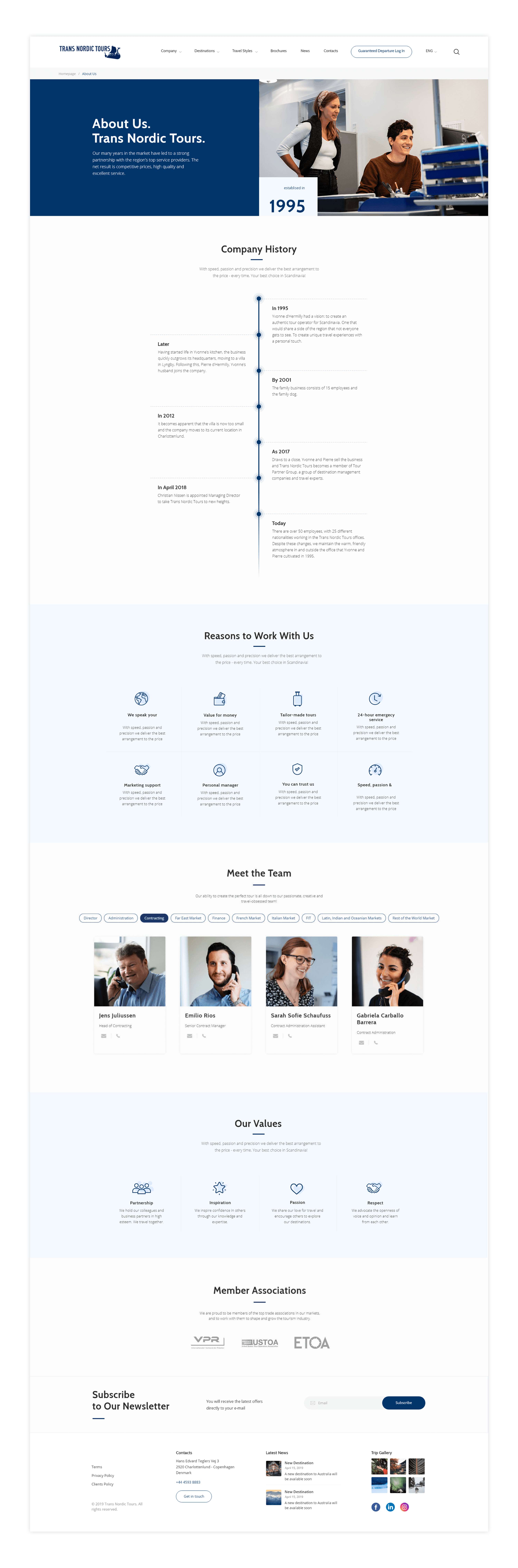 Trans Nordic Tours Website by Ester Digital