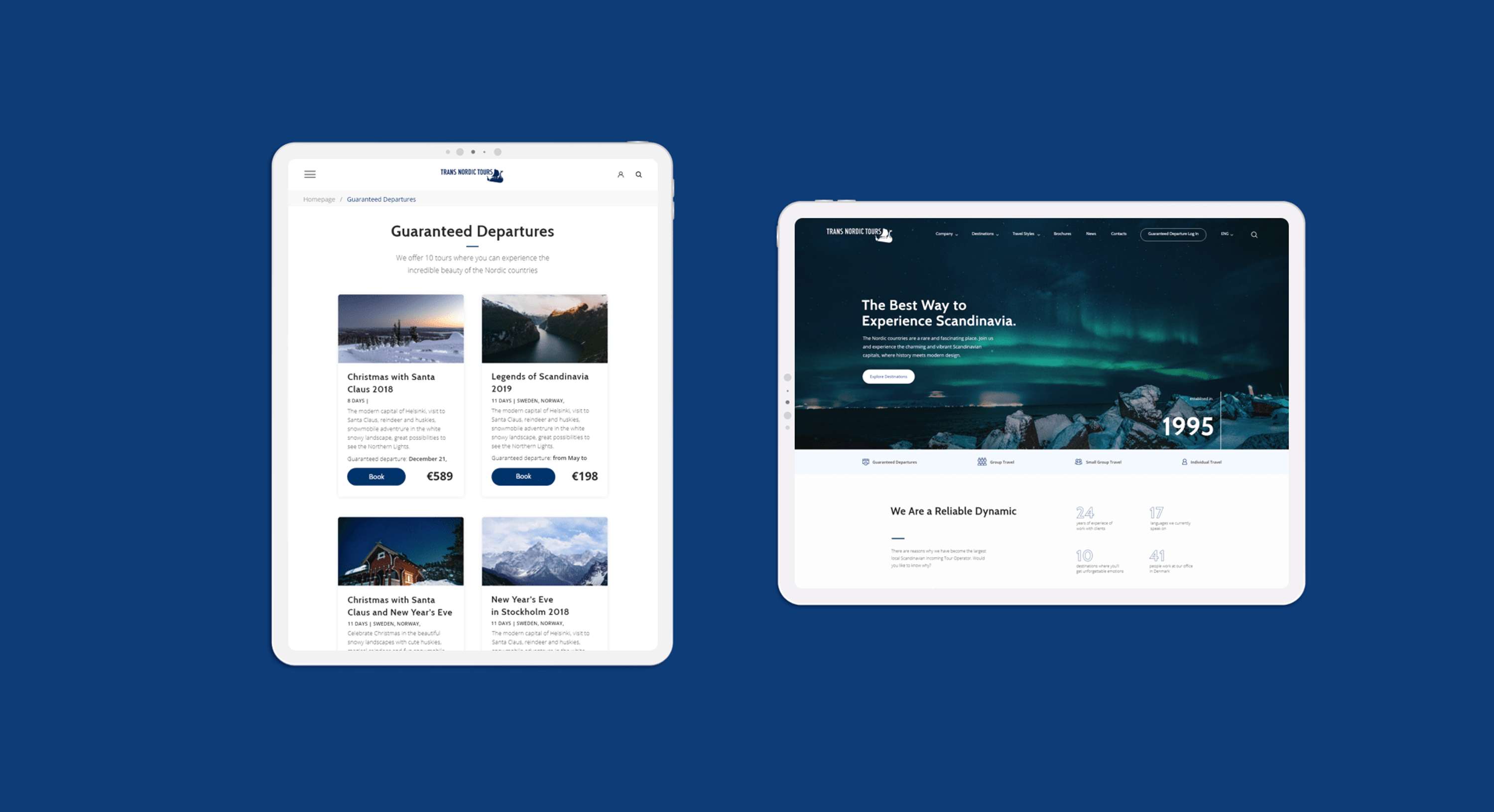 Trans Nordic Tours Website by Ester Digital