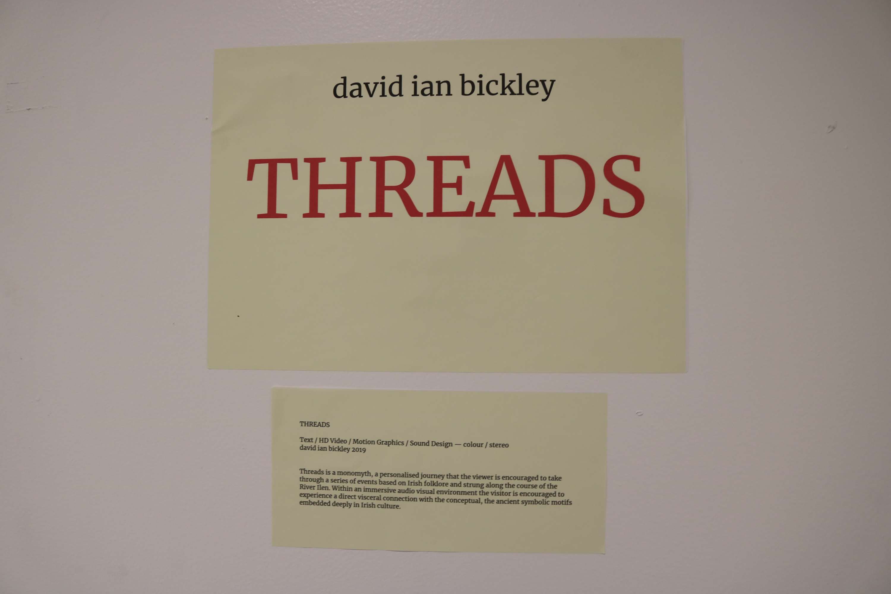 THREADS @ Uillinn by david ian bickley