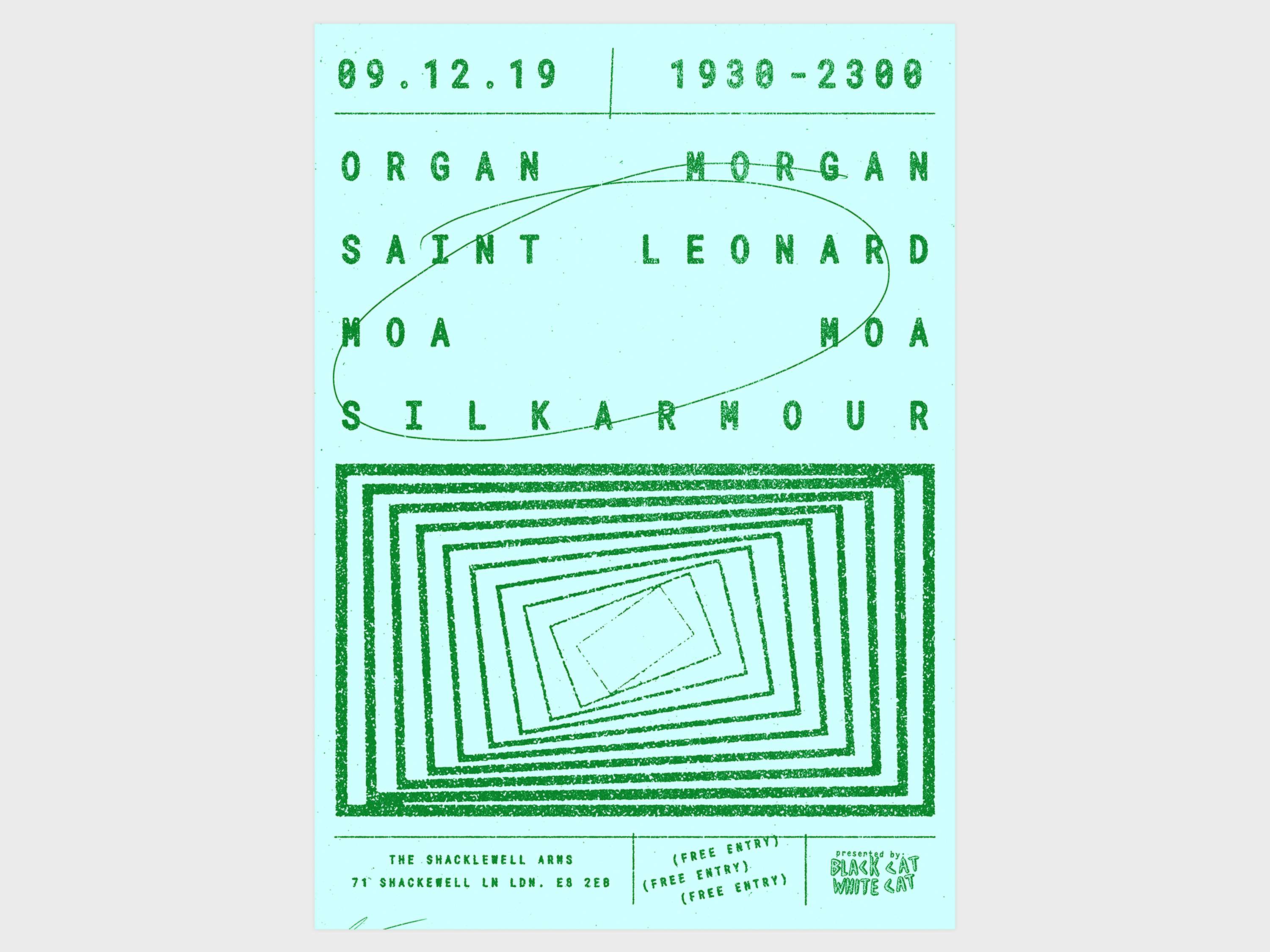 BCWC Weekly Gig Posters by Will Harvey