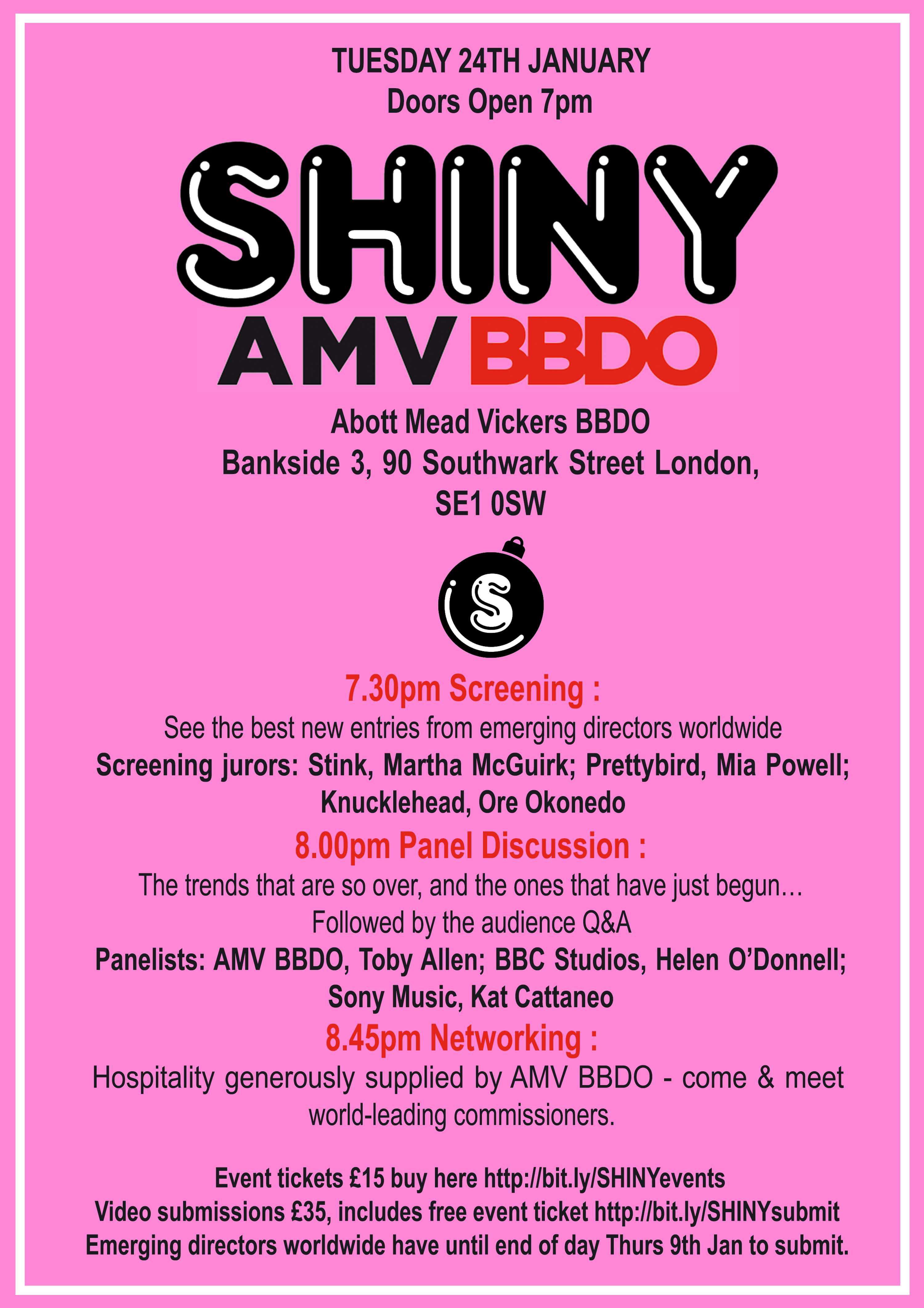 !!! Emerging Directors !!!  AMV BBDO screening - submissions deadline approaching by Caroline Bottomley