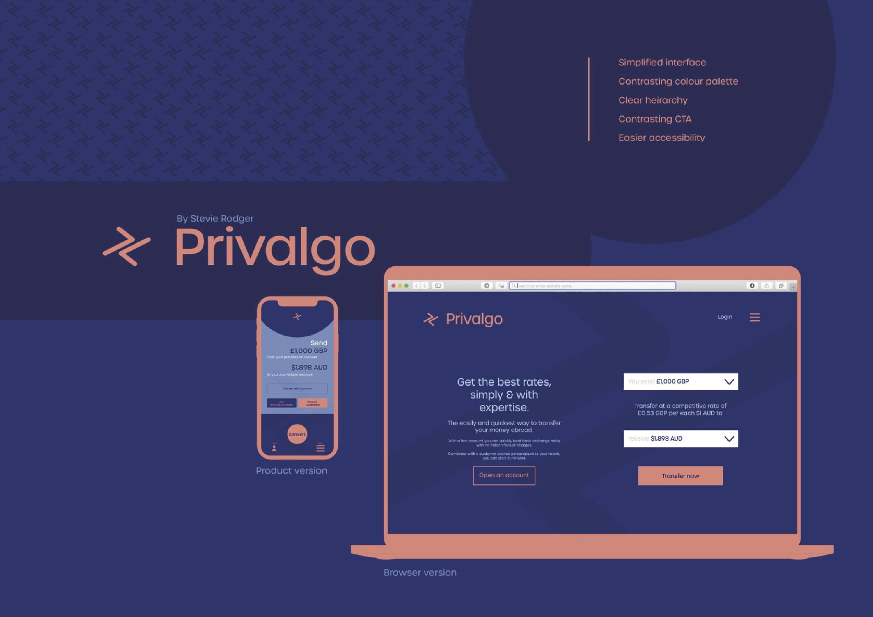 Privalgo UX redesign proposal by Stevie Rodger
