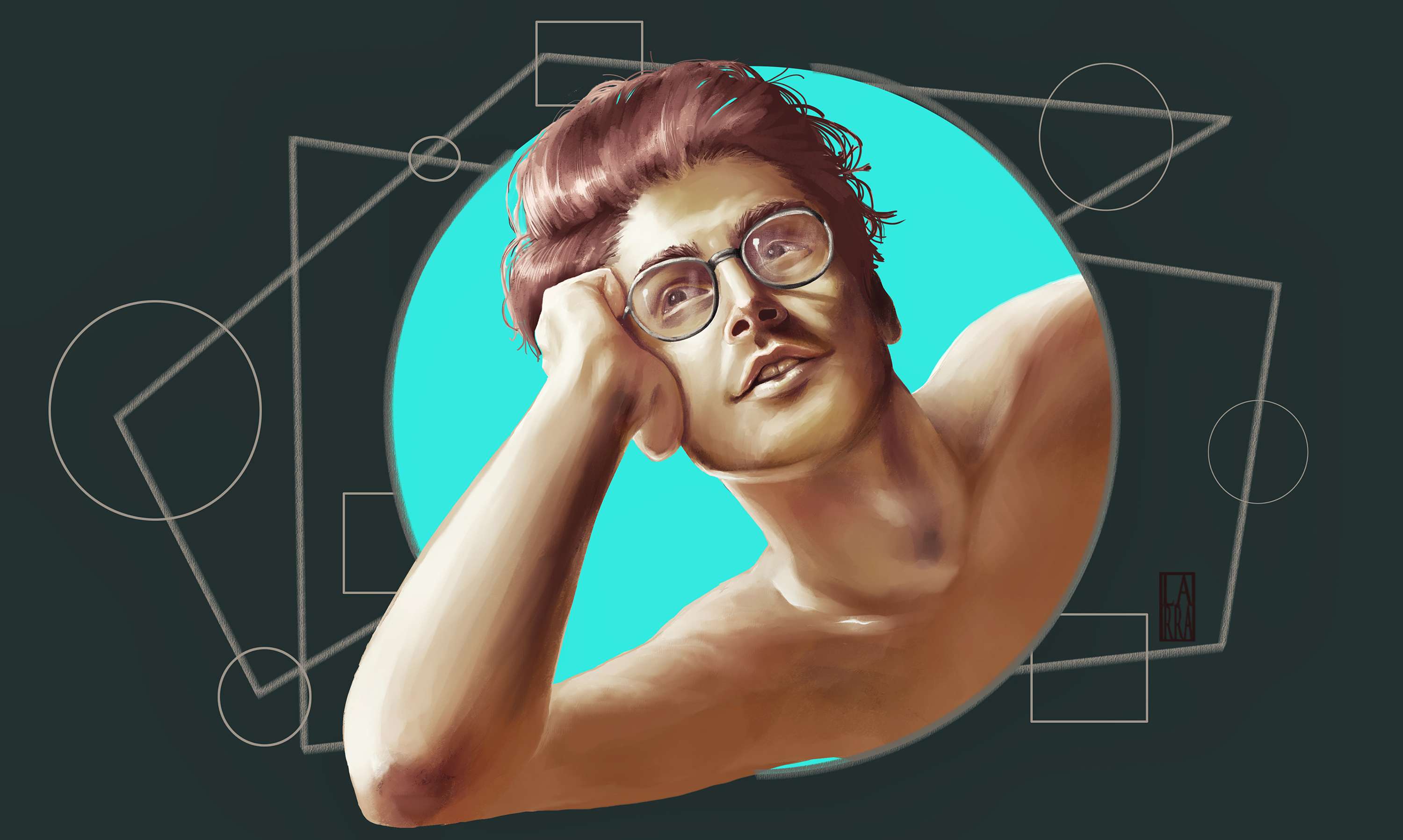 drawing a portrait with a photo by Larisa Noto4ka