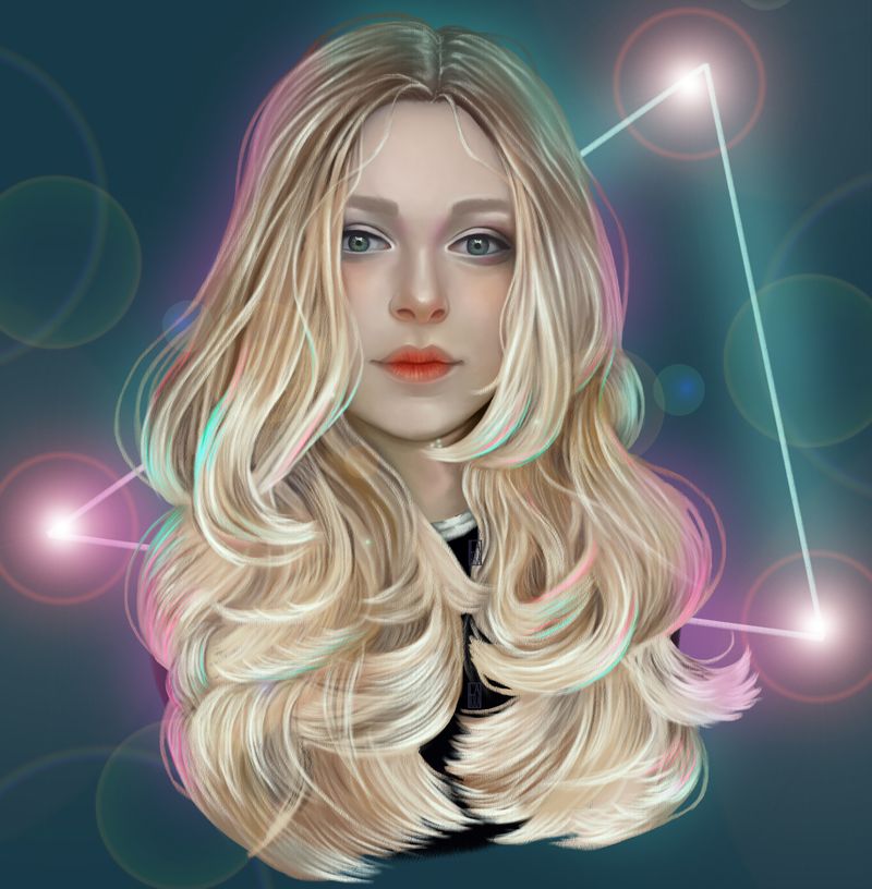 drawing a portrait with a photo by Larisa Noto4ka