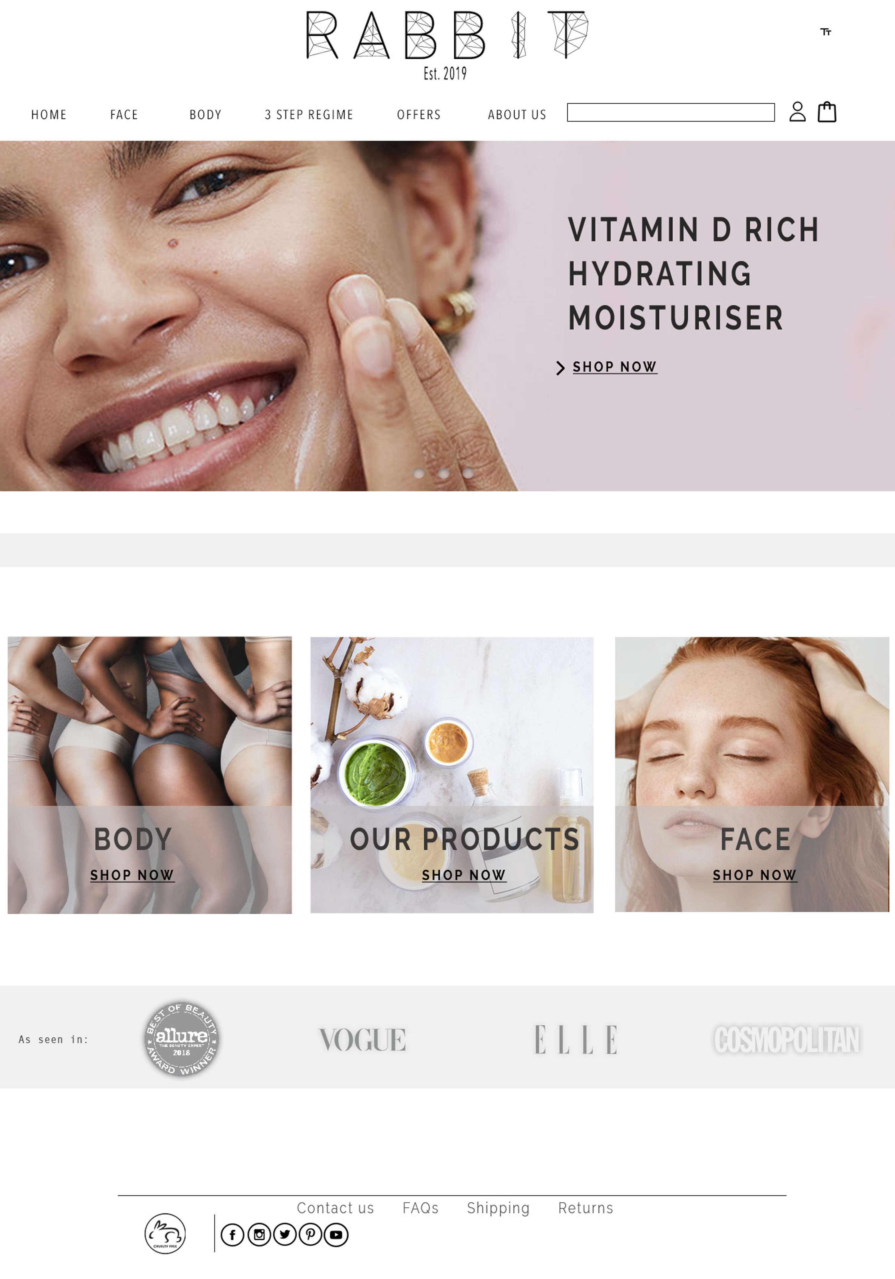 Rabbit skincare Website Design by Aisha Waheeb