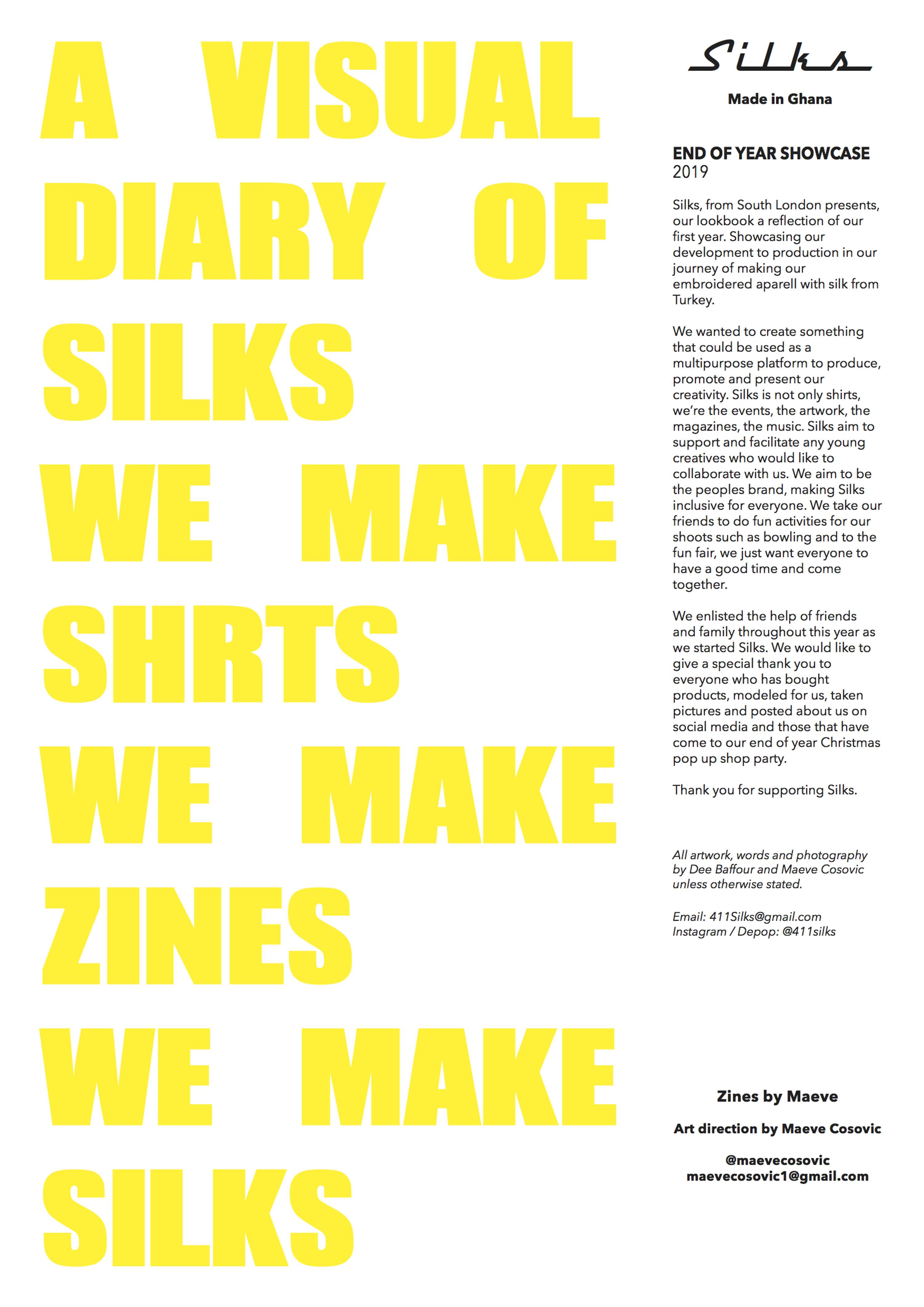 Silks - End of year showcase of zines by Maeve Cosovic