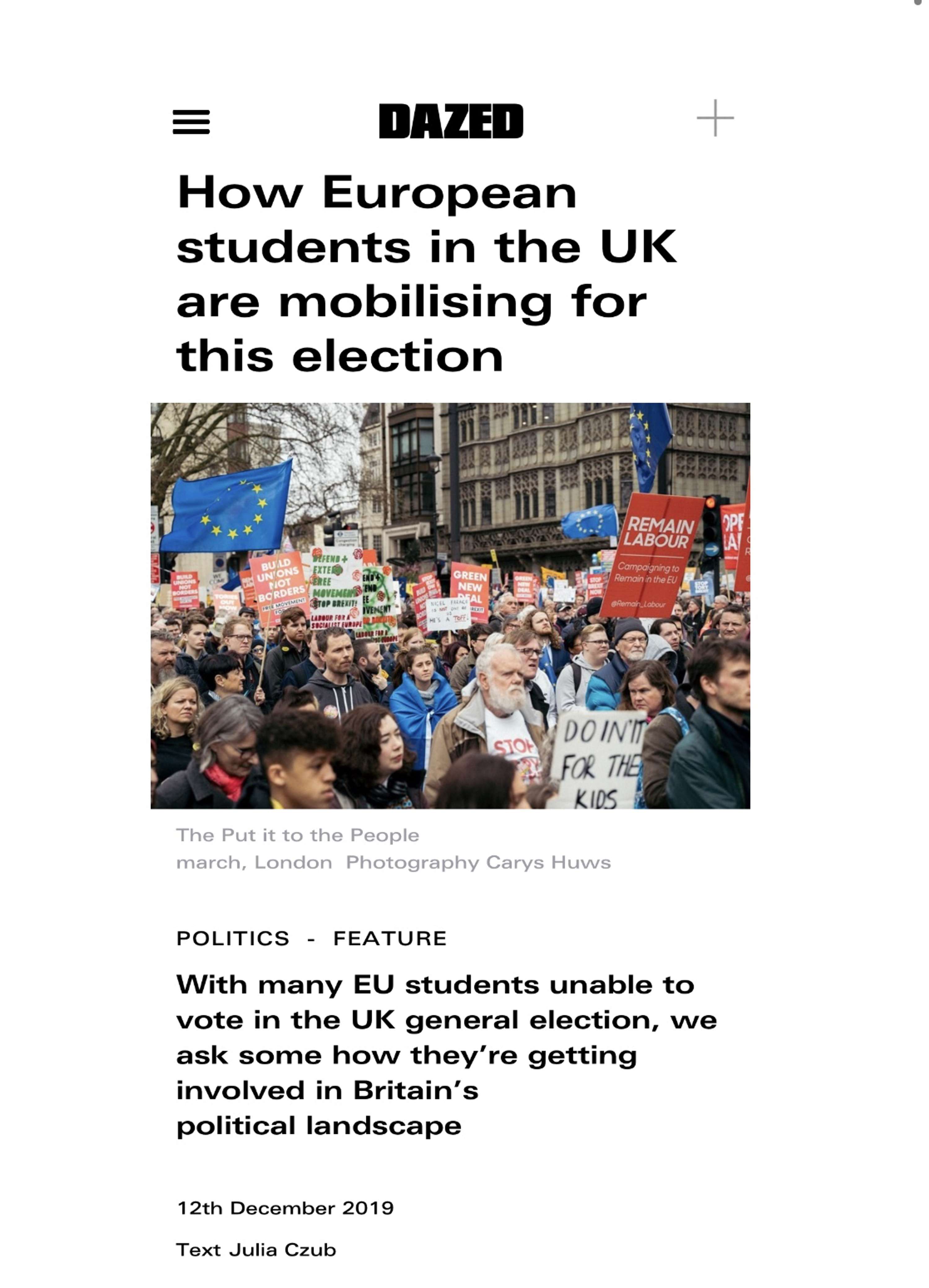 Election Feature for DAZED Digital by Julia Czub