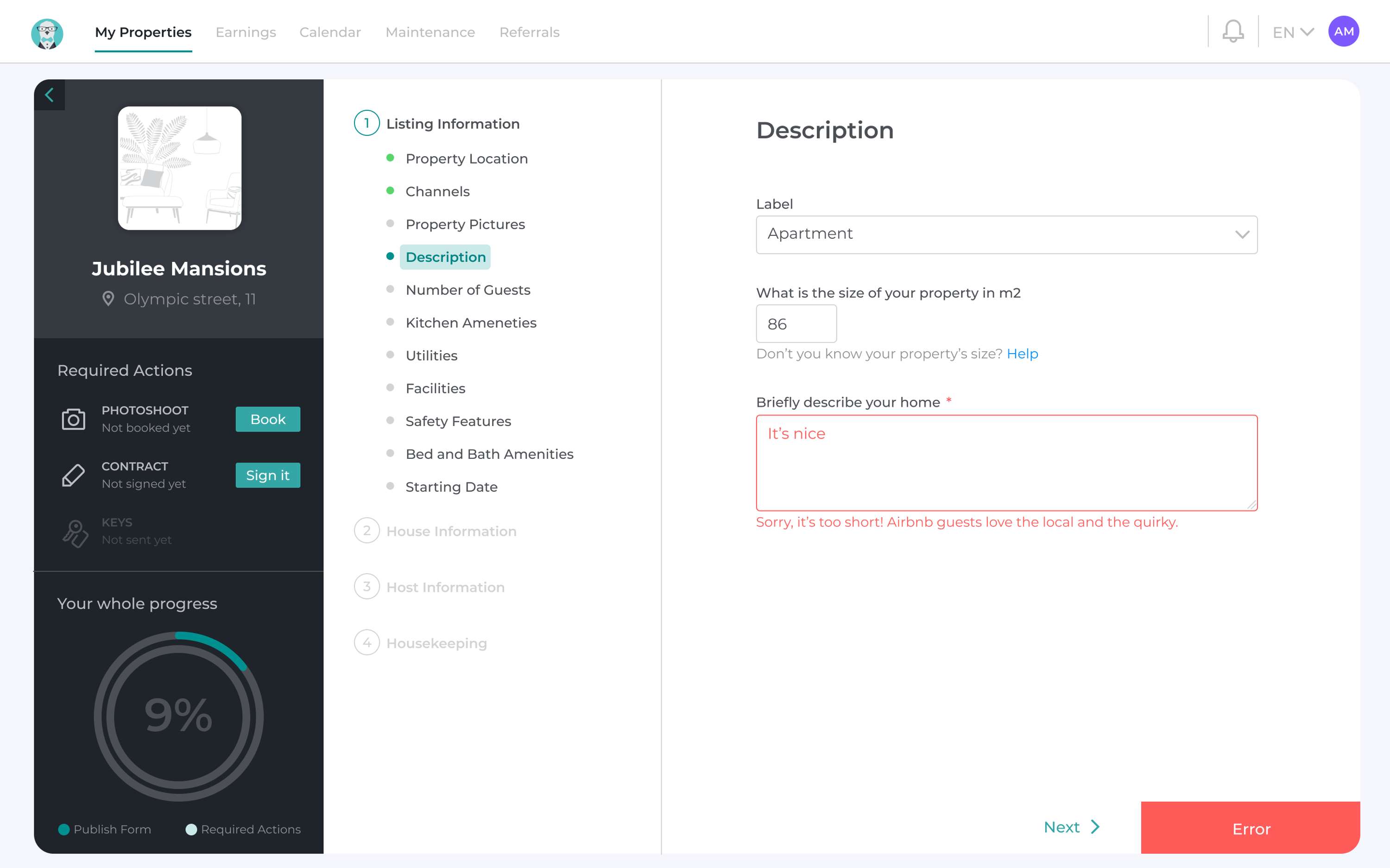Hostmaker Dashboard - Creating a flexible onboarding platform by Hostmaker
