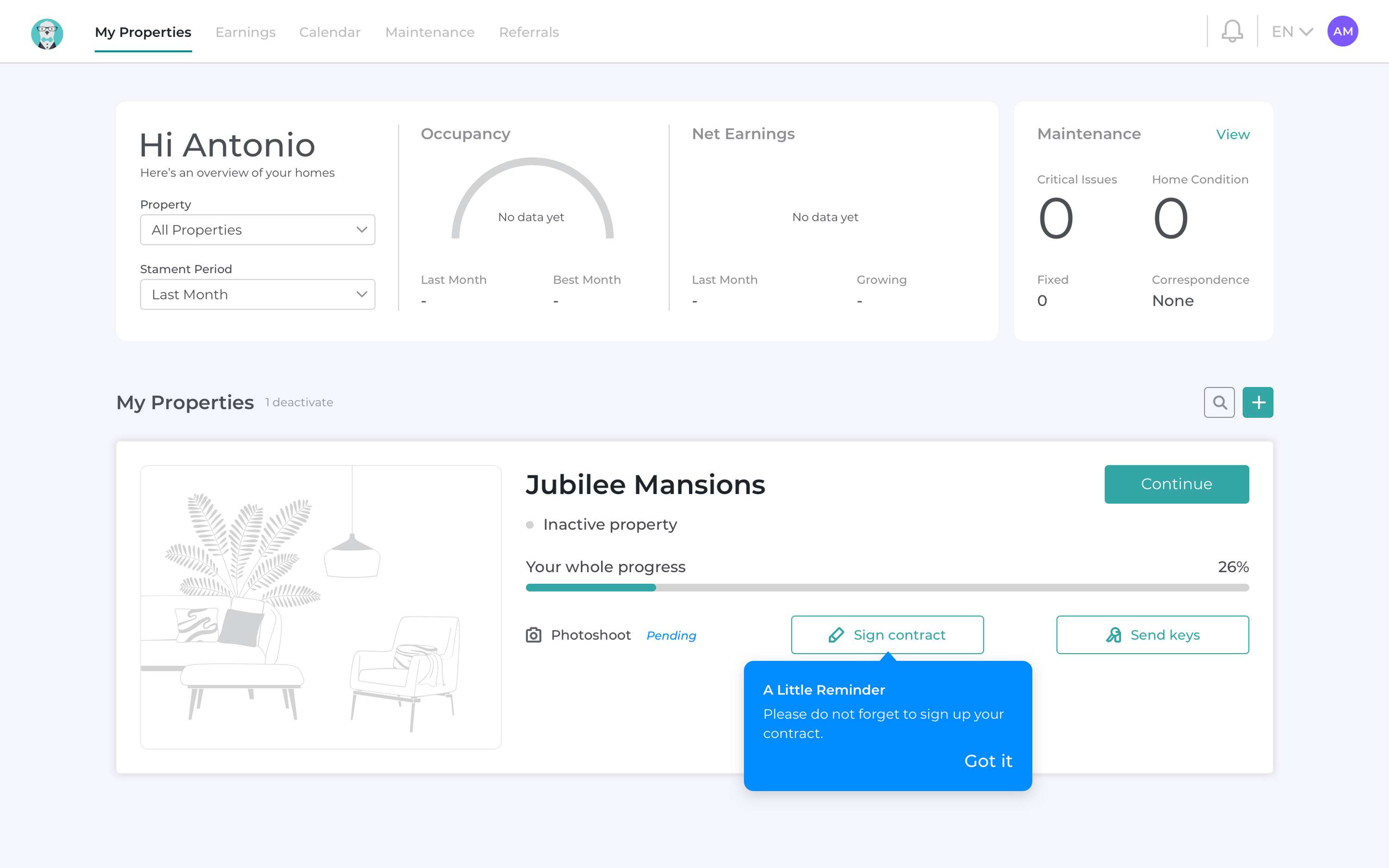 Hostmaker Dashboard - Creating a flexible onboarding platform by Hostmaker