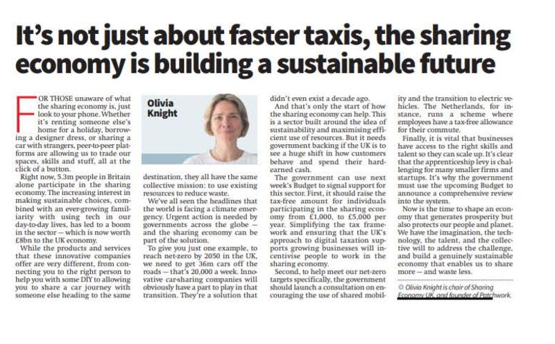 The Sharing Economy is our Future by Olivia Knight