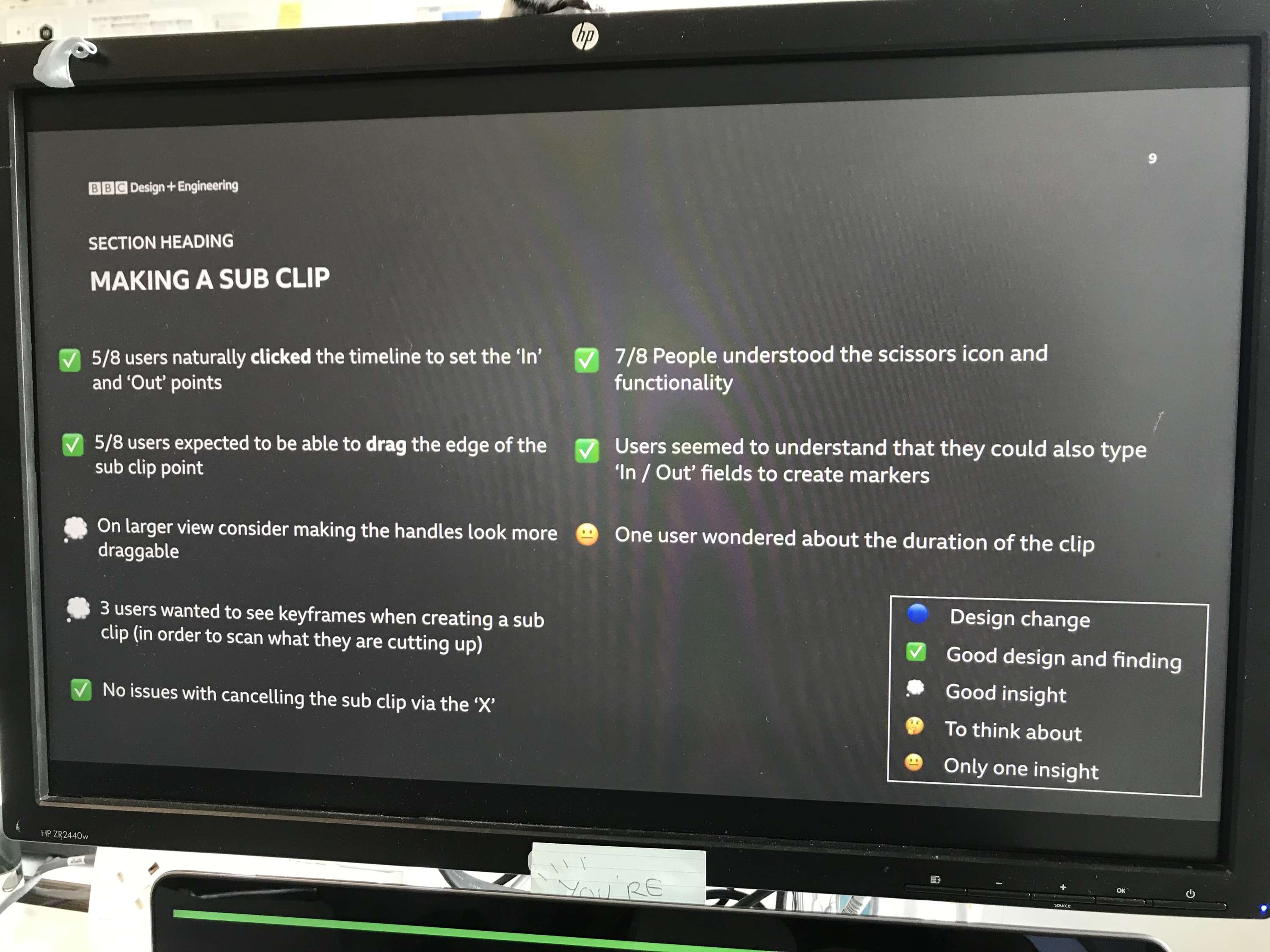 Designing sub-clips for BBC JupiterWeb: an internal tool that helps journalists sort video footage by Shalyn Wilkins